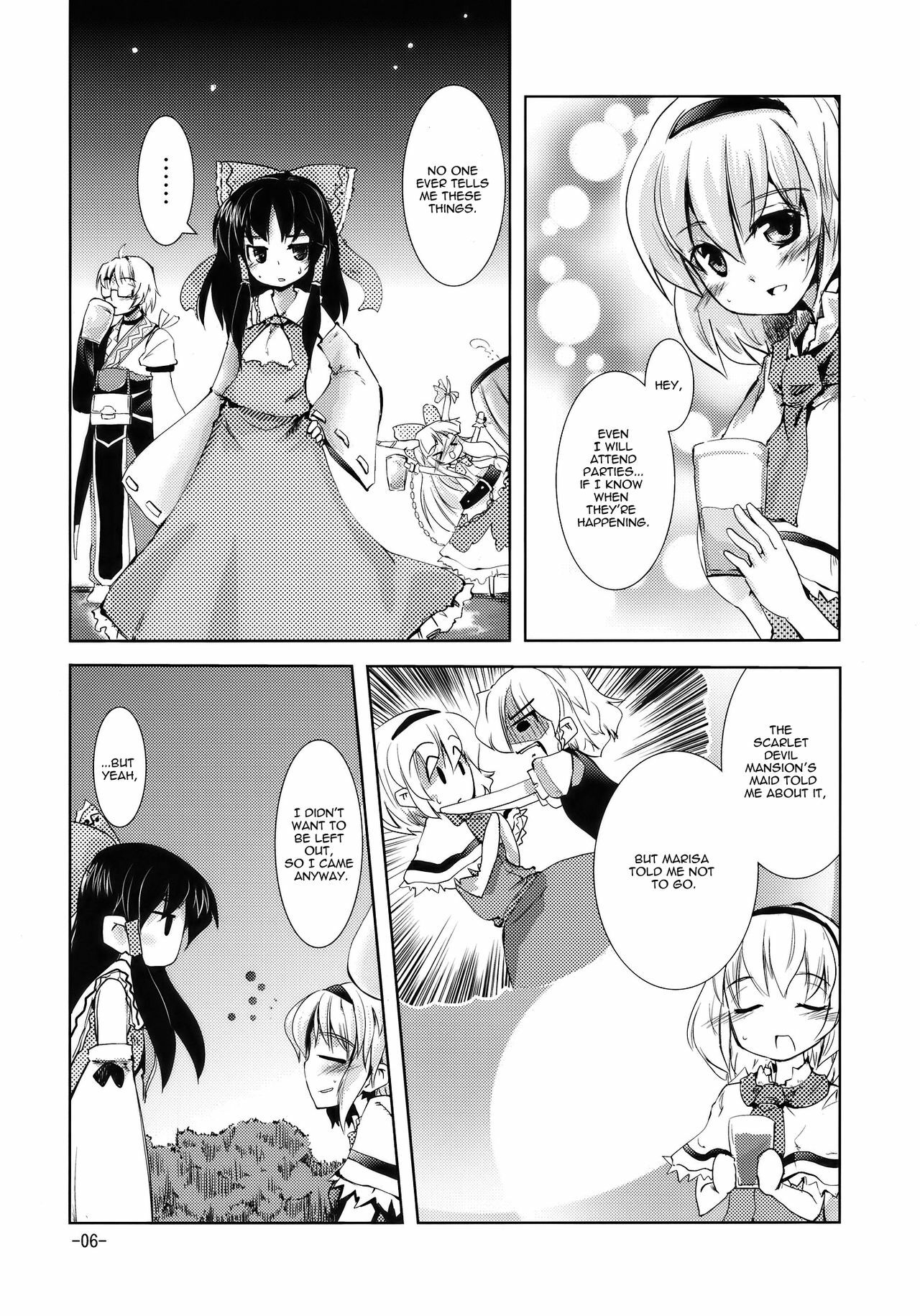 (Reitaisai 7) [Sanzoku no Uta (Takara Akihito)] Enkai ni Ikou | Let's go to the party (Touhou Project) [English] [U MAD] page 6 full