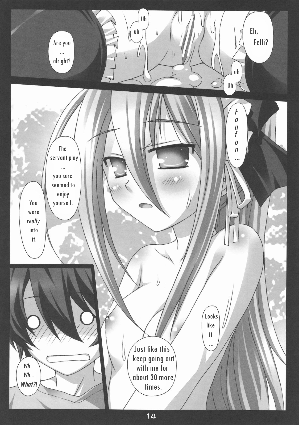 (COMIC1☆3) [Nirvana Soft (HIRONII)] Felli no Hi-Mitsu Tokkun (Chrome Shelled Regios) [English] page 14 full