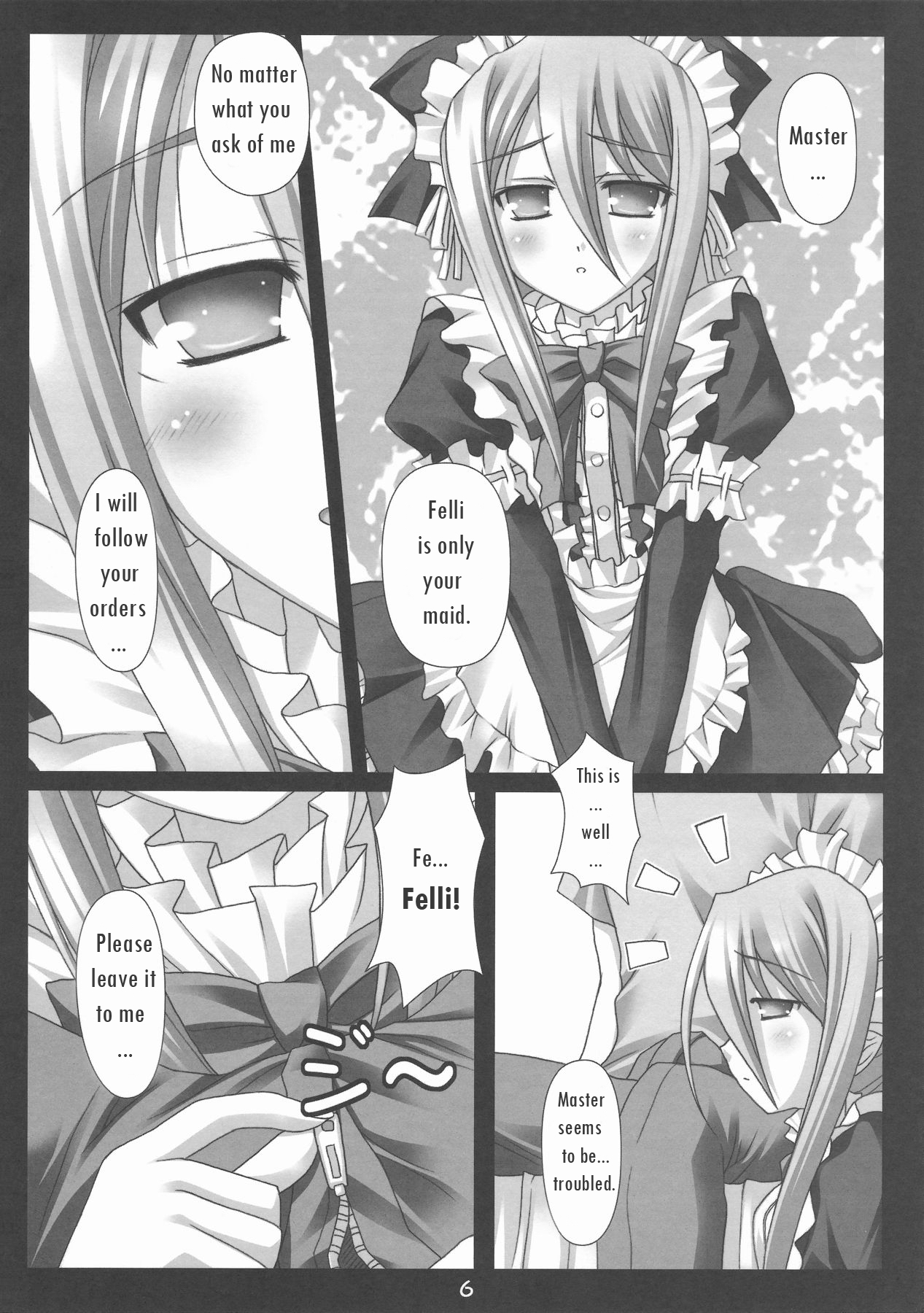 (COMIC1☆3) [Nirvana Soft (HIRONII)] Felli no Hi-Mitsu Tokkun (Chrome Shelled Regios) [English] page 6 full