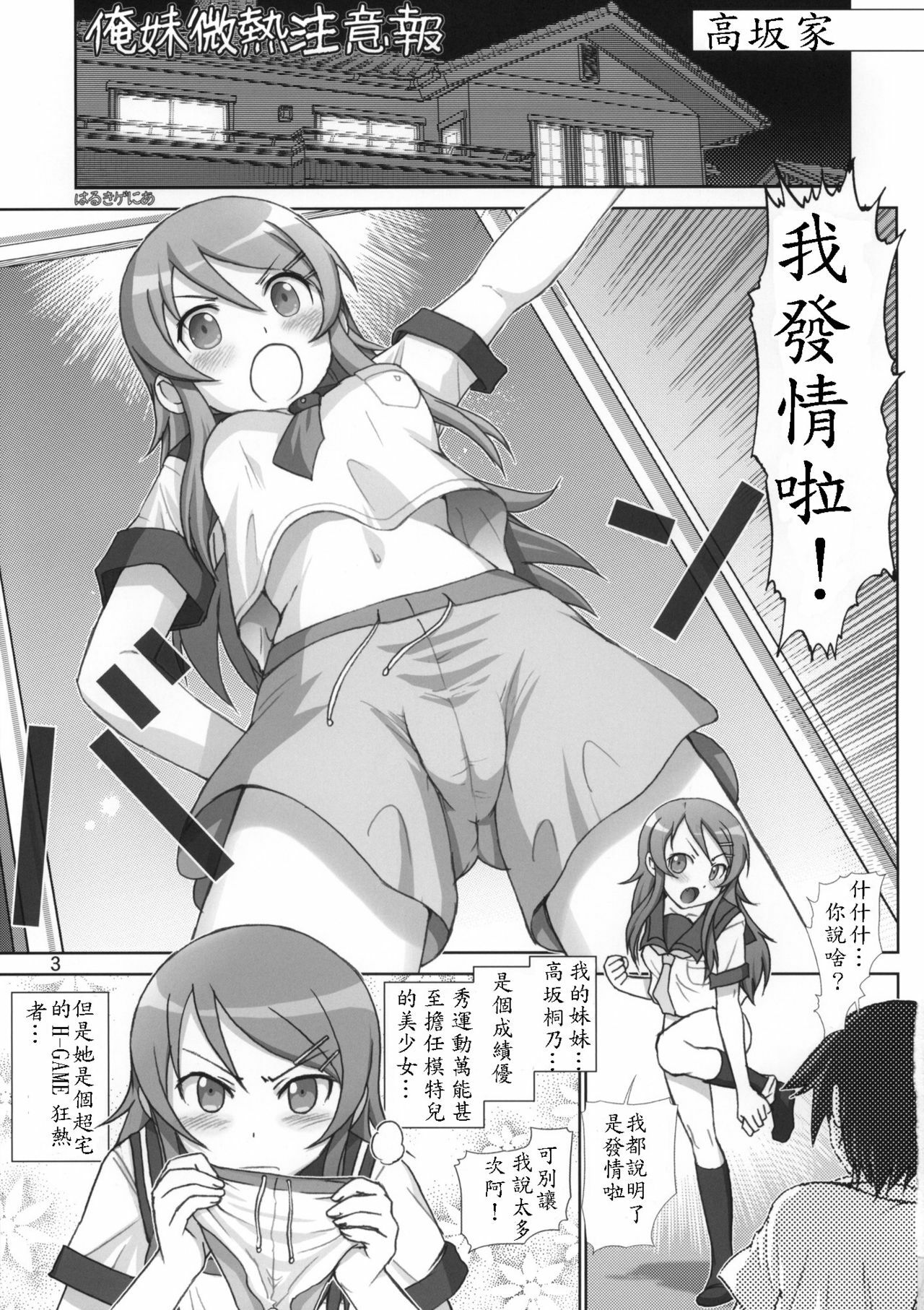 (Tora Matsuri 2010) [Raijinkai (Haruki Genia)] Oreimo Binetsu Tyuihou 1 (Ore no Imouto ga Konna ni Kawaii Wake ga Nai) [Chinese] page 2 full