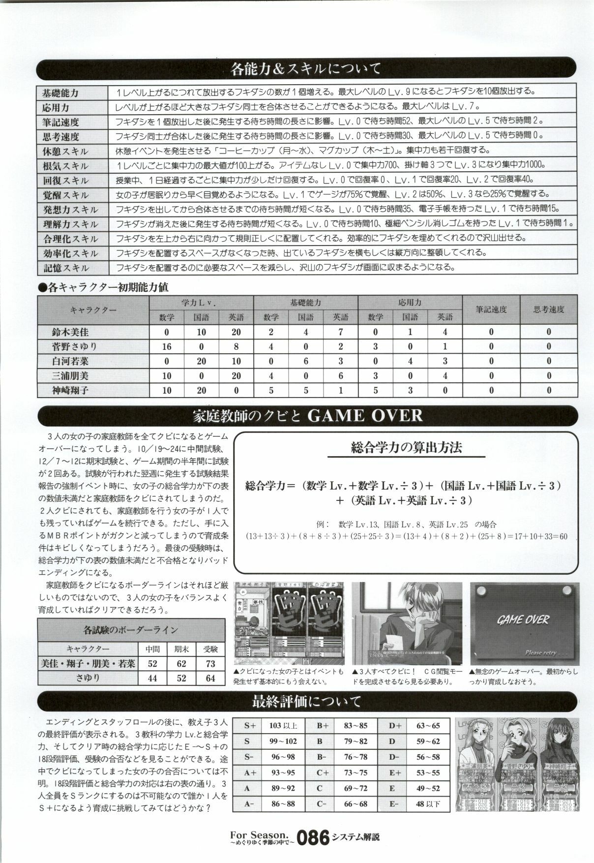 (一般画集) [戯画] ForSeason～めぐりゆく季節の中で～ 攻略&設定資料集 page 87 full