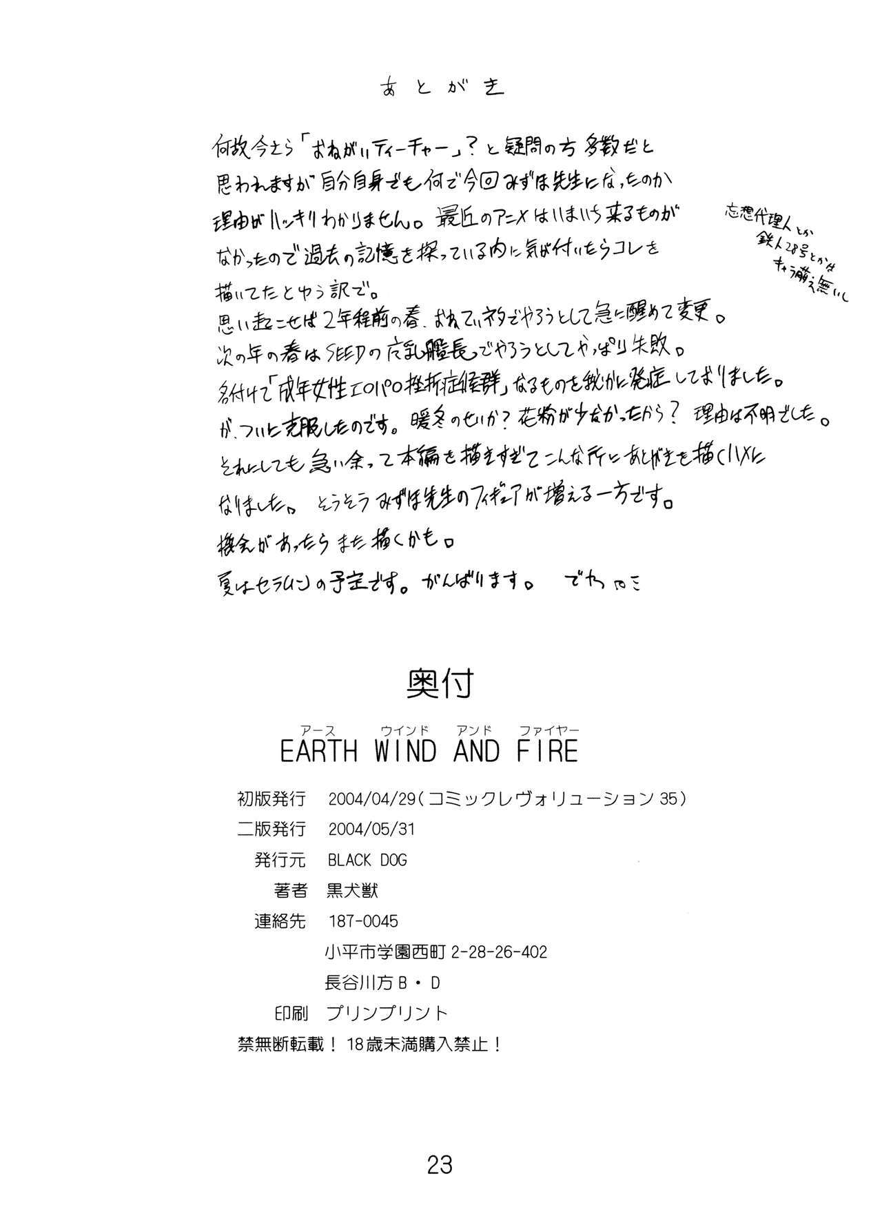 (CR35) [BLACK DOG (Kuroinu Juu)] EARTH WIND AND FIRE (Onegai Teacher) page 22 full