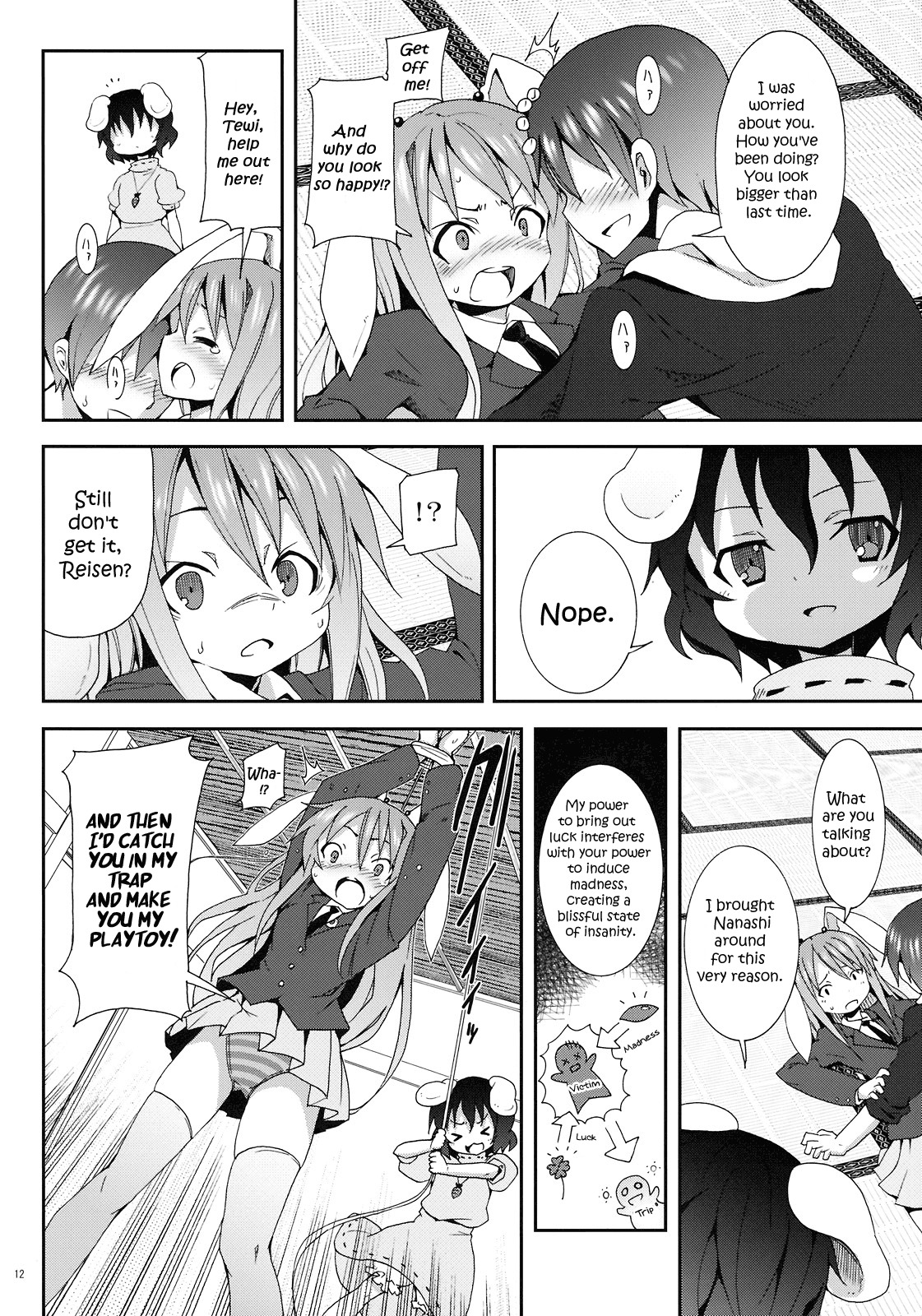 (C78) [Nounai Kanojo (Kishiri Toworu)] Eientei de Usagi Gari ~Kagen~ | Rabbit Hunting at Eientei Second Quarter Moon (Touhou Project) [English] [UMAD] page 11 full