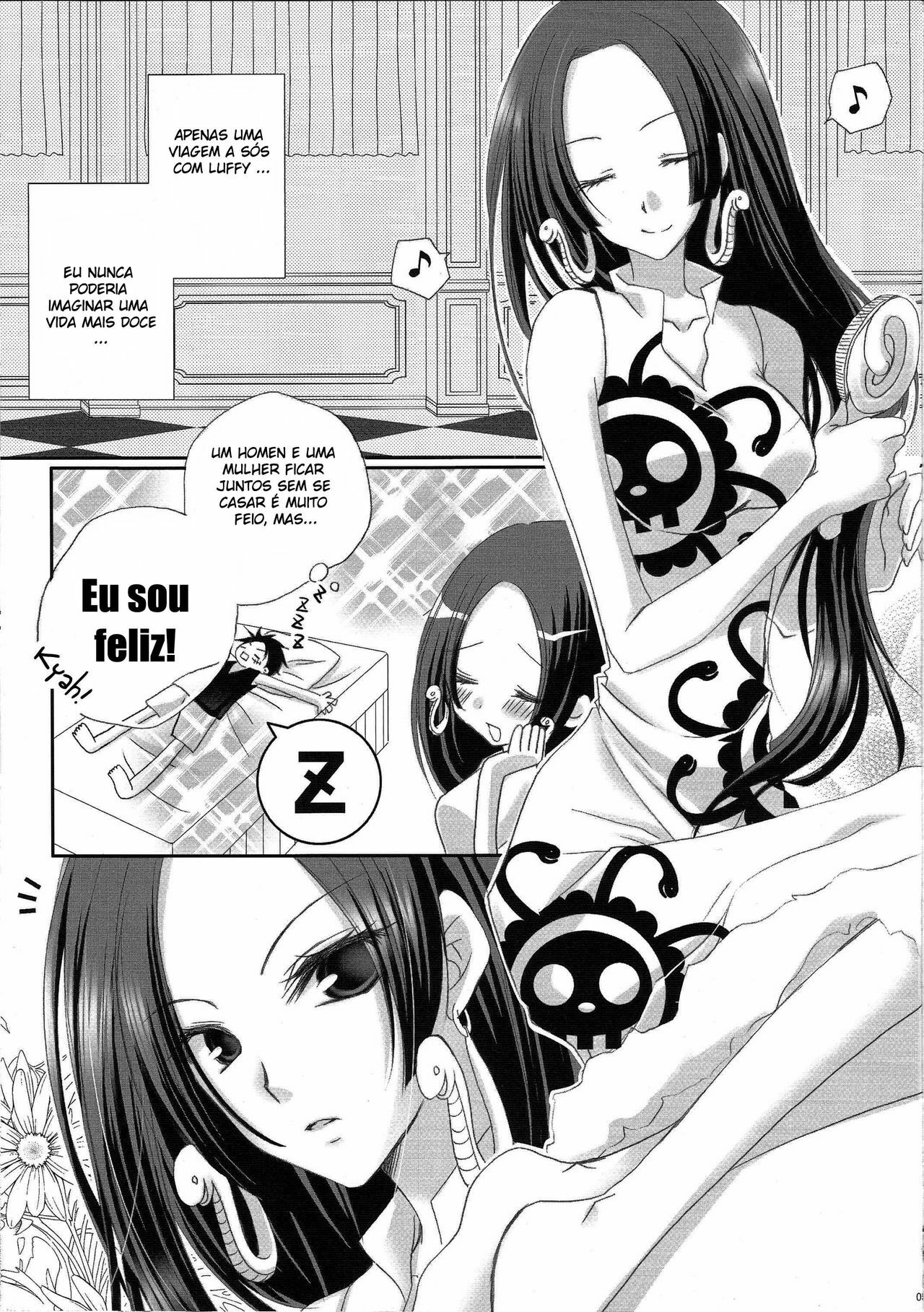 (C76) [Nanashino (mura.)] IMAGINATION ~Hebihime-sama no Otawamure~ (One Piece) [Portuguese-BR] [DiegovPR] page 4 full