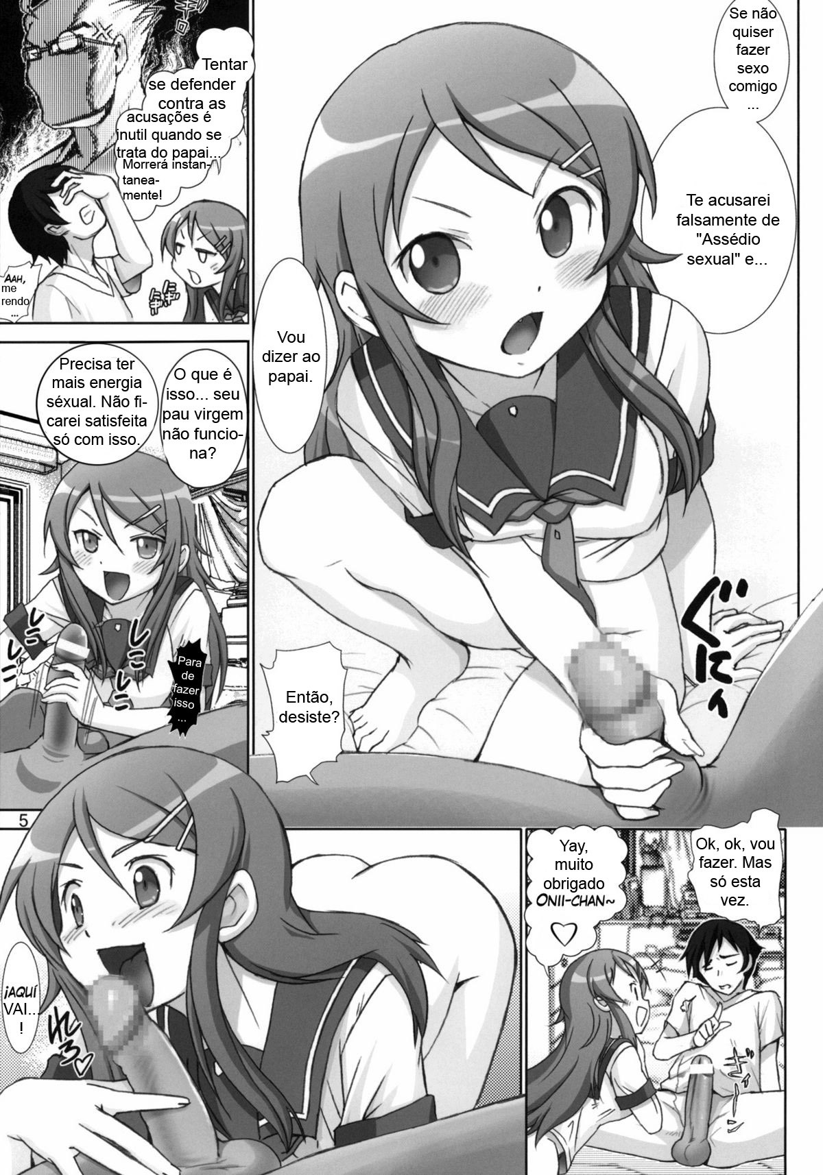 (Tora Matsuri 2010) [Raijinkai (Haruki Genia)] Oreimo Binetsu Tyuihou 1 | Little Sister Fever Warning 1 (Ore no Imouto ga Konna ni Kawaii Wake ga Nai) [Portuguese-BR] [Pegasos] page 4 full