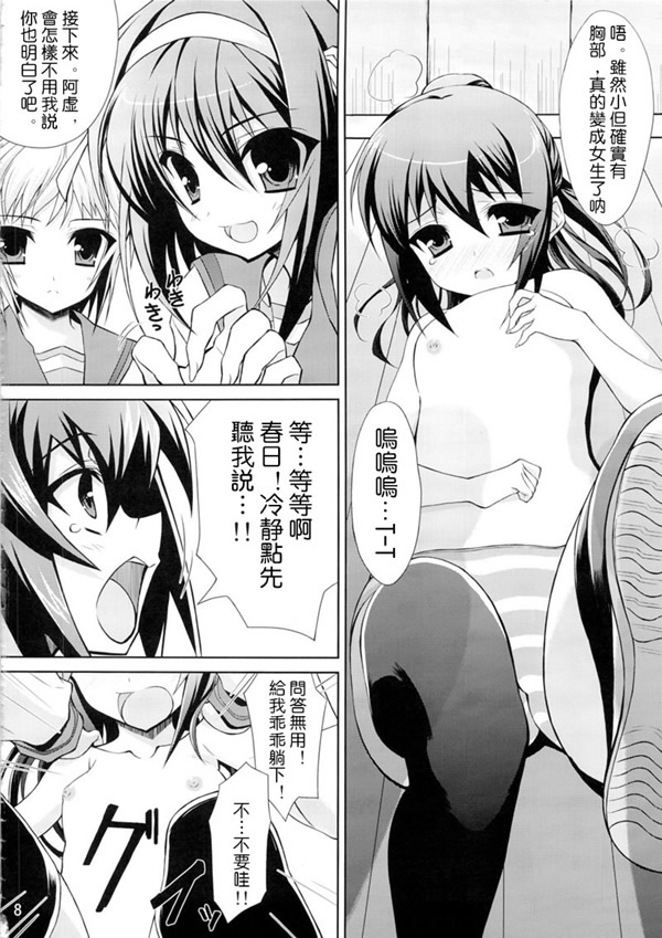 (C74) [Newton no Ringo (Inuzumi Masaki)] Kyonko no Sainan (Suzumiya Haruhi no Yuuutsu) [Chinese] [枫色汉化组] page 7 full