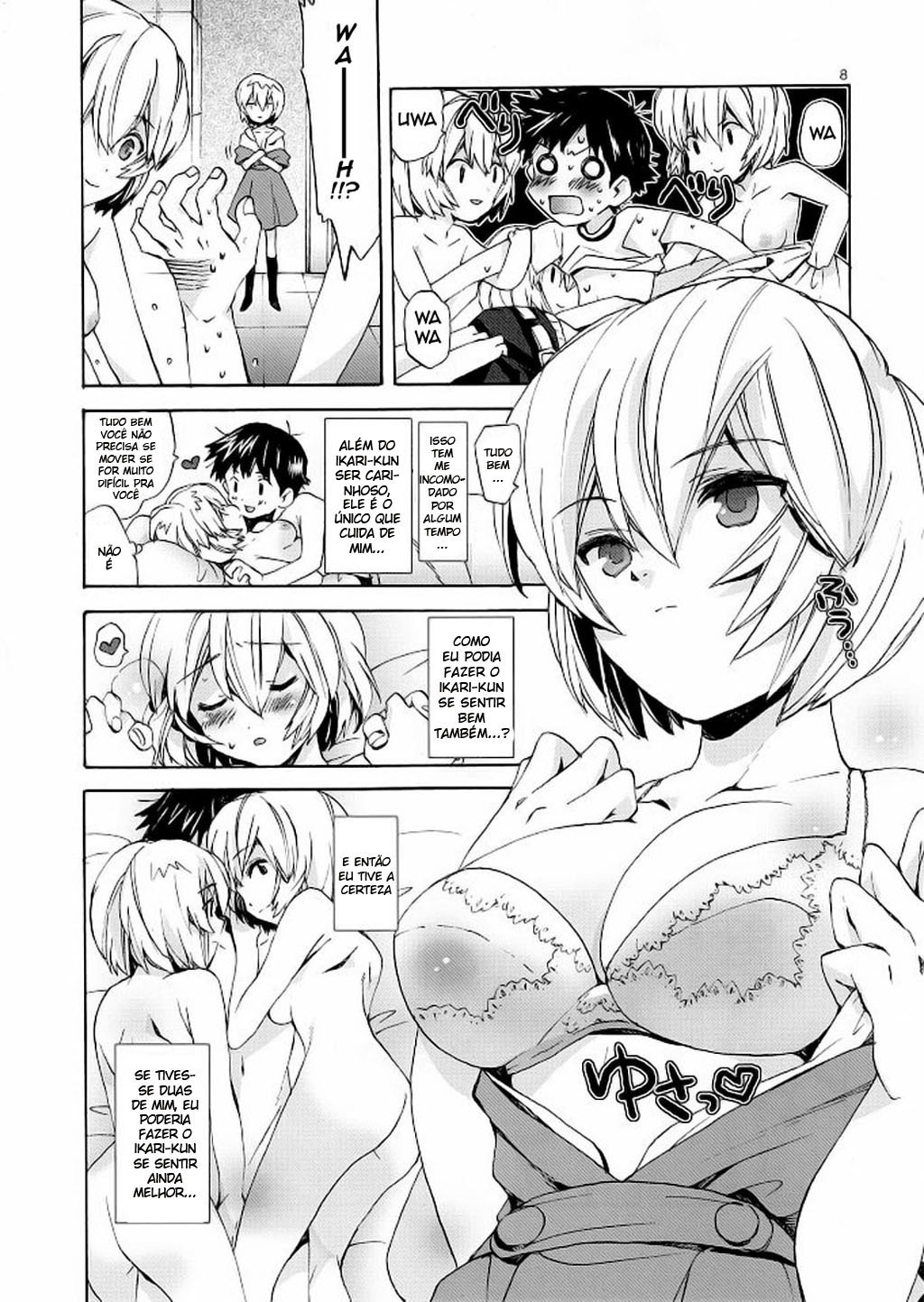 (COMIC1☆4) [Aihara Otome (Nyoriko)] Ayanami House e Youkoso (Neon Genesis Evangelion) [Portuguese-BR] [Hentai Arimasu] page 8 full