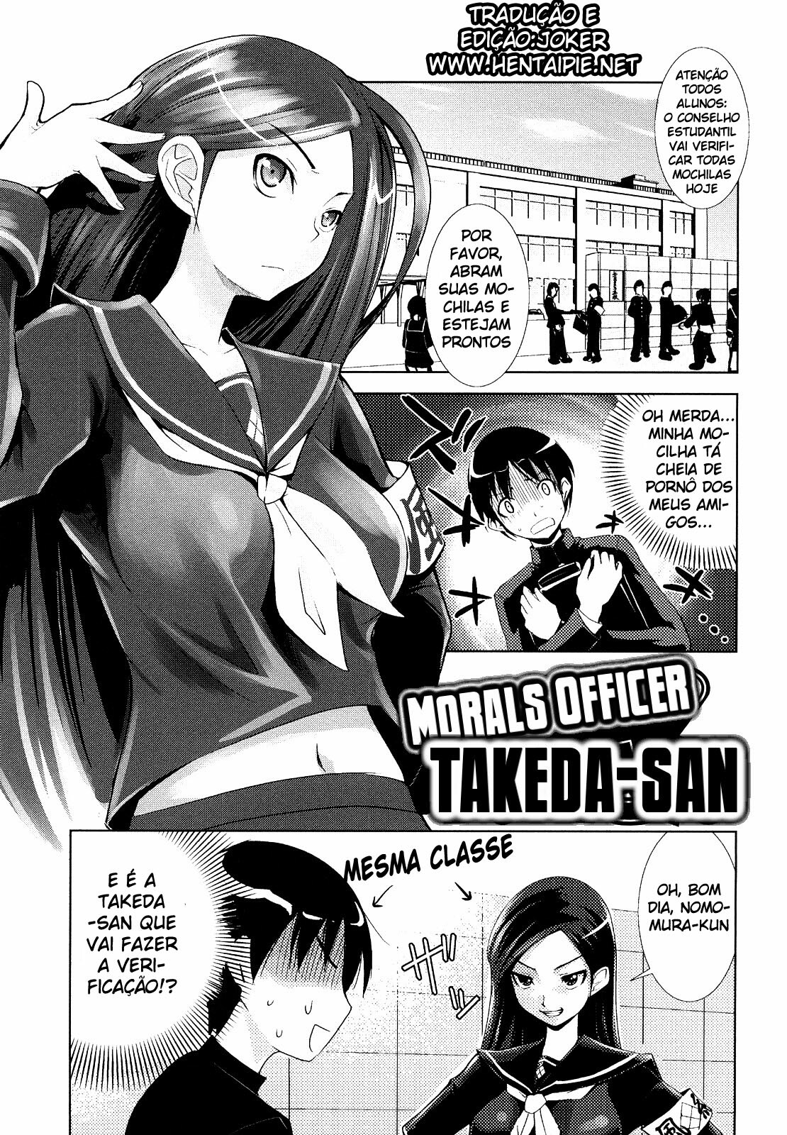 [Moritaka Takashi] Fuuki Iin no Takeda-san | Morals Officer Takeda-san (Nakadashi Saretai) [Portuguese-BR] [hentaipie.net] page 1 full