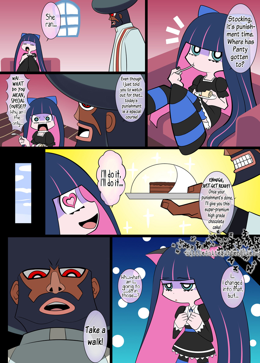 (C79) [Carrot Works (Hairaito)] Sperma & Sweets with Villager (Panty & Stocking with Garterbelt) [English] [Little White Butterflies] page 2 full