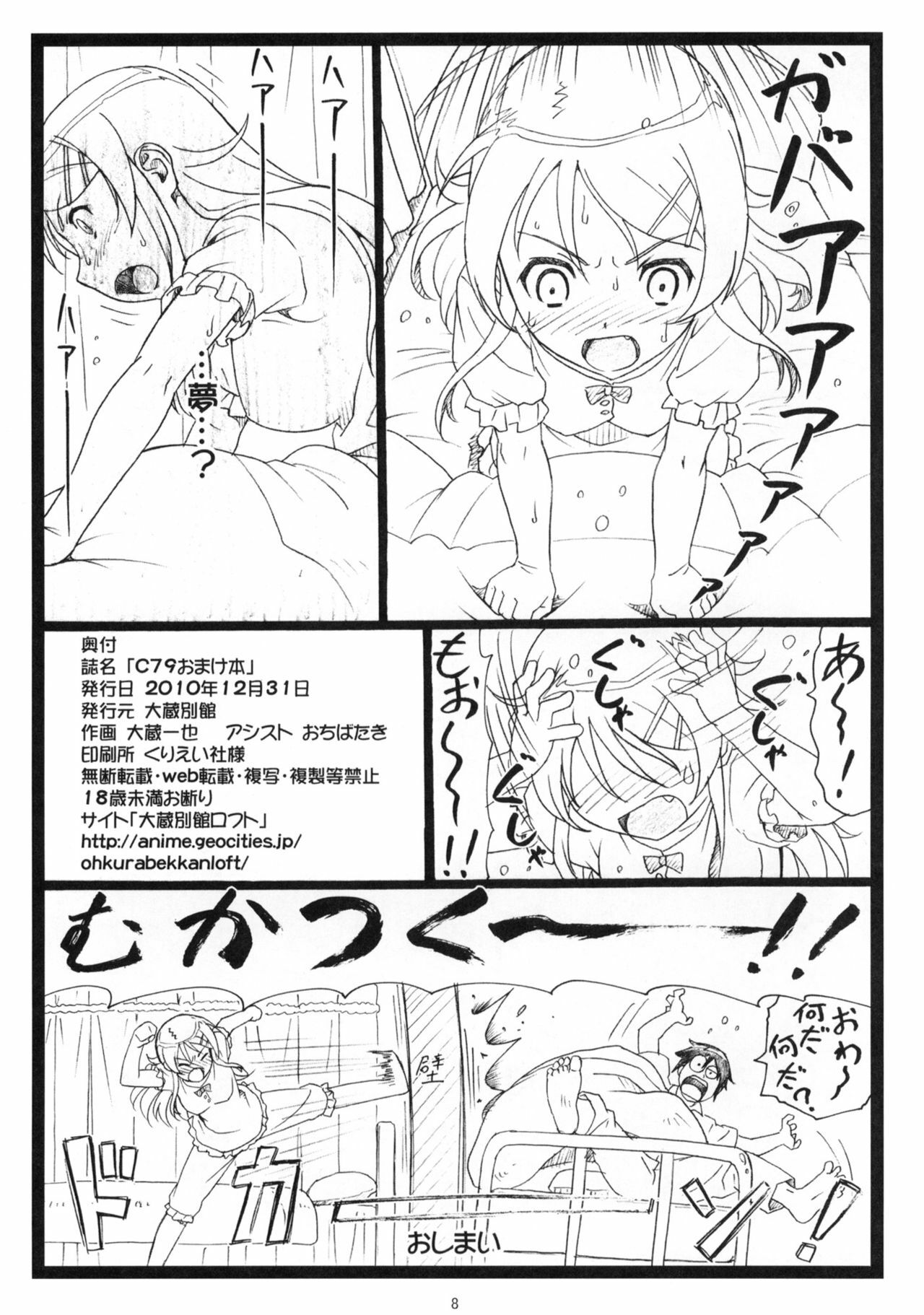 (C79) [Ohkura Bekkan (Ohkura Kazuya)] C79 Omakebon (Ore no Imouto ga Konna ni Kawaii Wake ga Nai) page 8 full