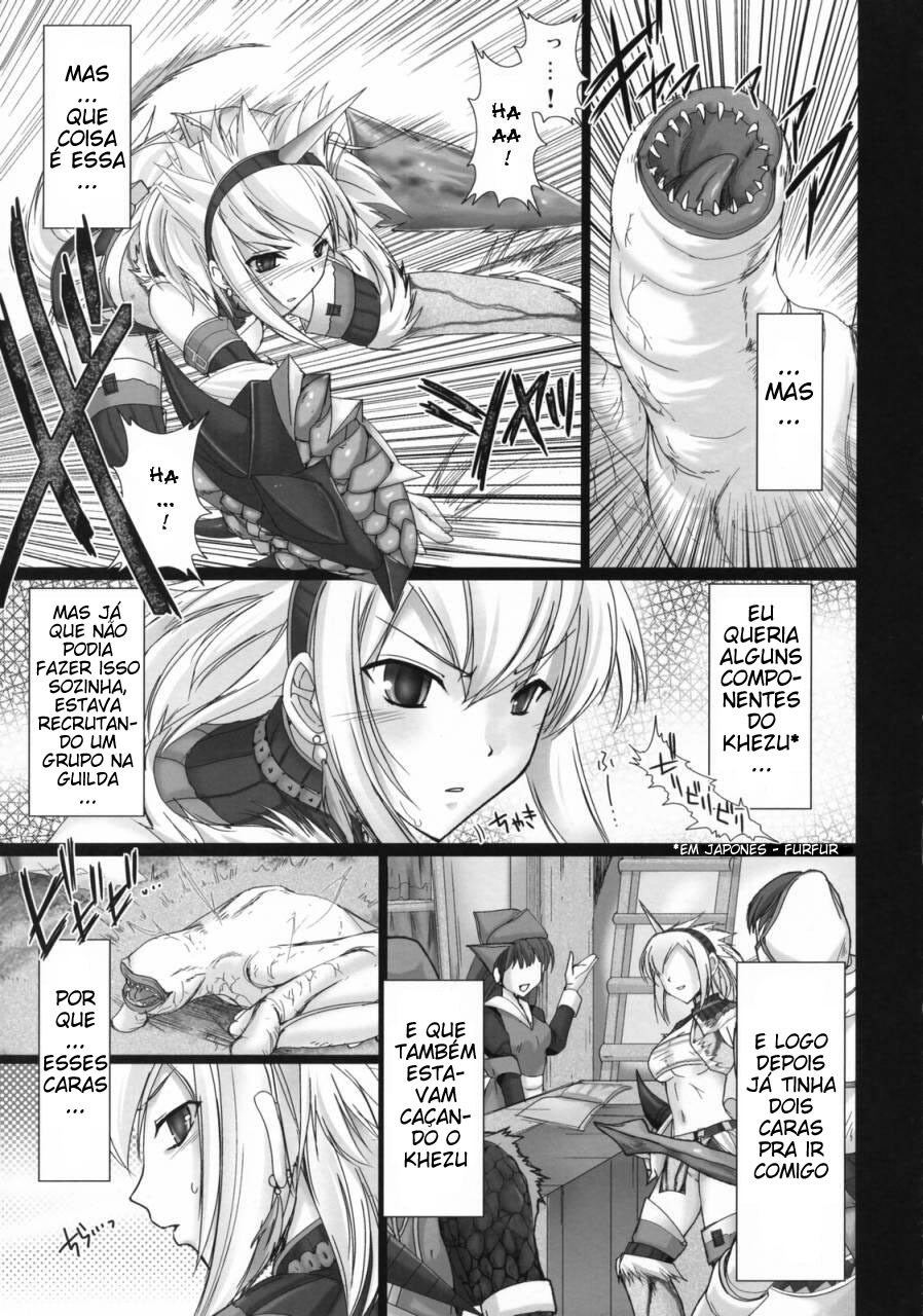 (SC35) [UDON-YA (Kizuki Aruchu, ZAN)] MonHun no Erohon (Monster Hunter) [Portuguese-BR] [HentaiHome] page 5 full