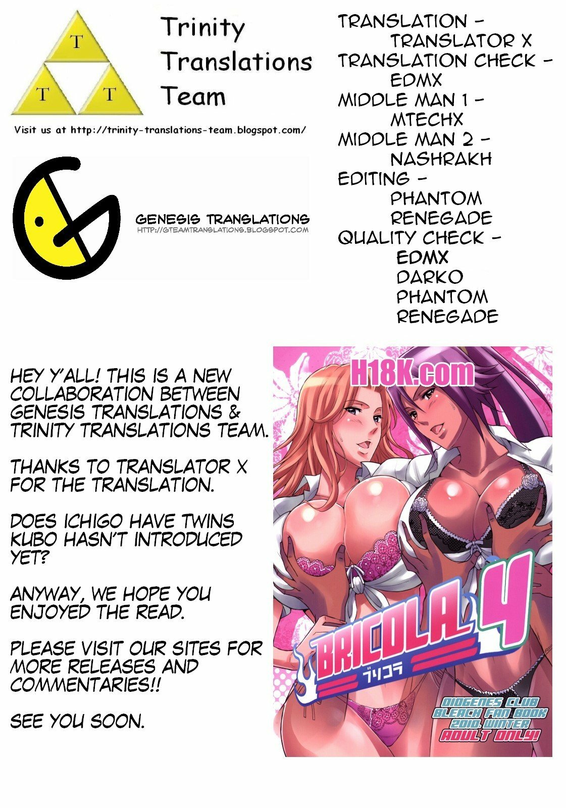 (C79) [DIOGENES CLUB (Haikawa Hemlen)] Bricola 4 (Bleach) [English] [Trinity + Genesis] page 29 full