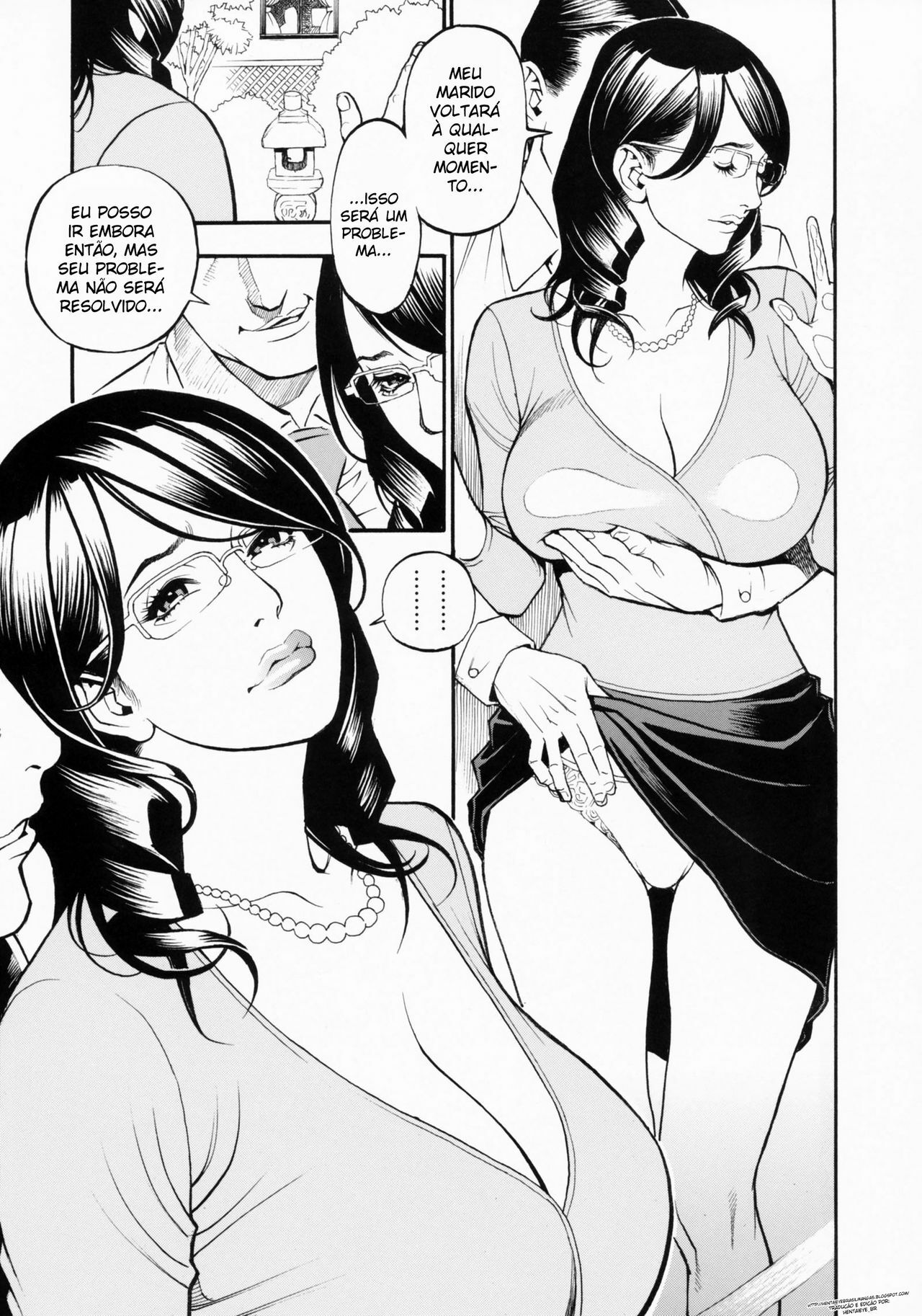 [Izayoi Seishin, Yamasaki Masato] Ochita Koukyuu Tsuma Yuriko Ch. 2 (Boshi Double Soukan) [Portuguese-BR] page 6 full