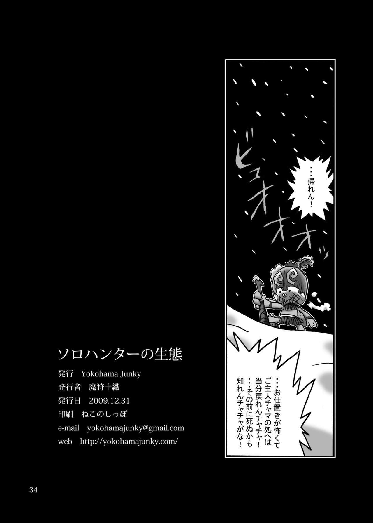 (C77) [Yokohama Junky (Makari Tohru)] Solo Hunter no Seitai (Monster Hunter) page 34 full