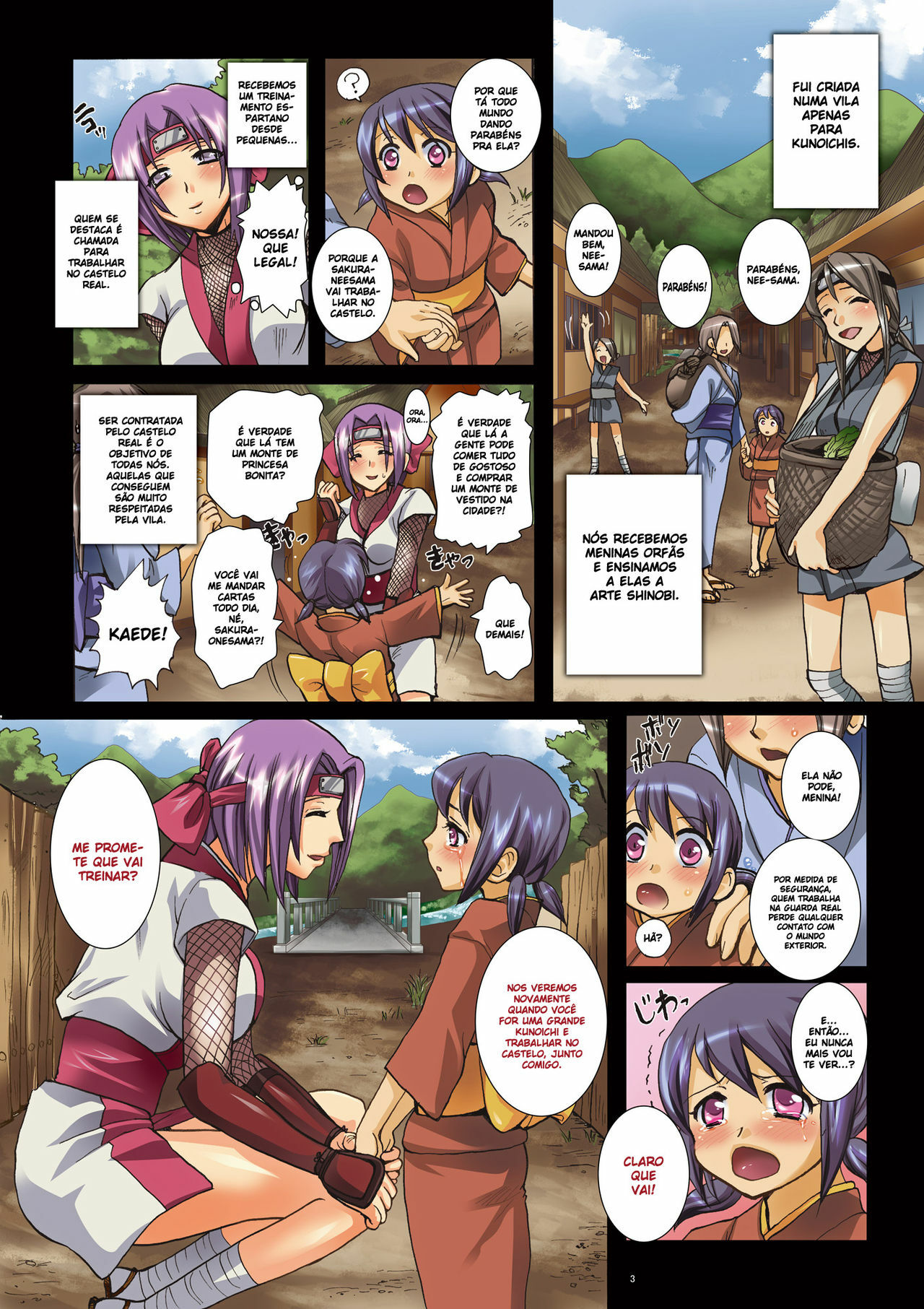 (COMITIA92) [Modae Tei (Modaetei Anetarou)] Onna NikuRin ~Kunoichi Kakuchou Haramase Sousaku Manga~ [Portuguese-BR] [BartSSJ] page 3 full