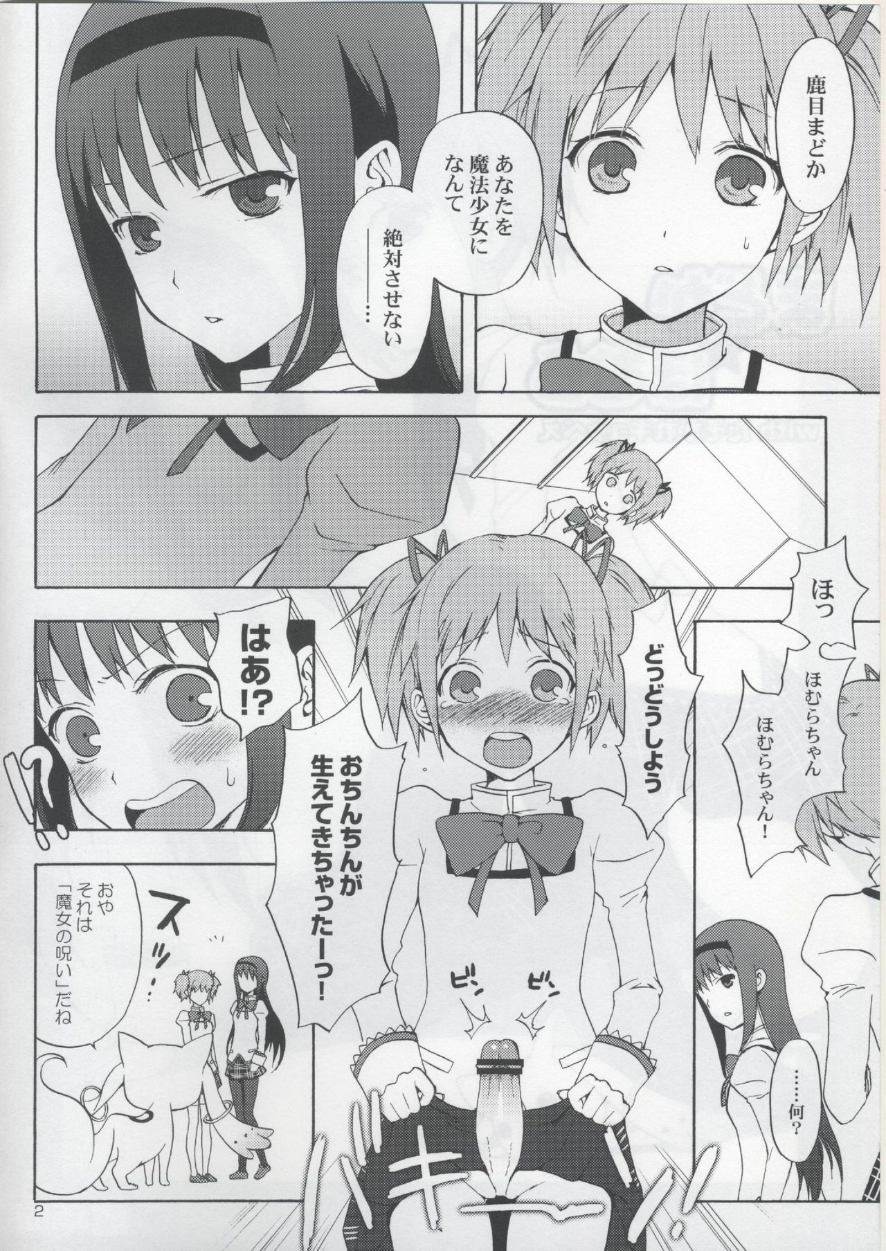 (SC50) [Aa Aishiteru (Taishow Tanaka)] Madoka★Homura with Tasogare Kyubei (Puella Magi Madoka Magica) page 2 full