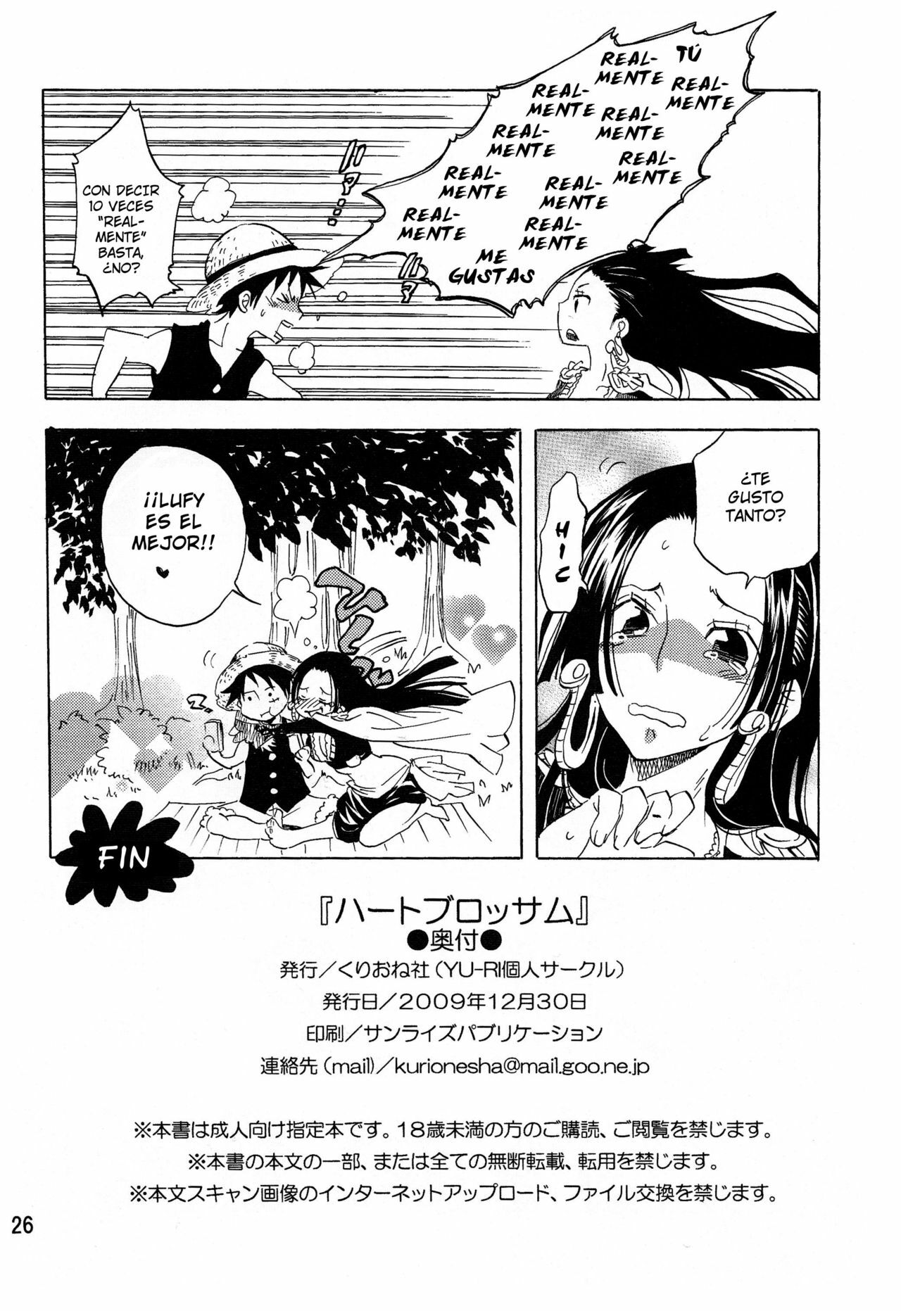 (C77) [Kurione-sha (YU-RI)] Heart Blossom (One Piece) [Spanish] [Japandream Scantrad] page 25 full