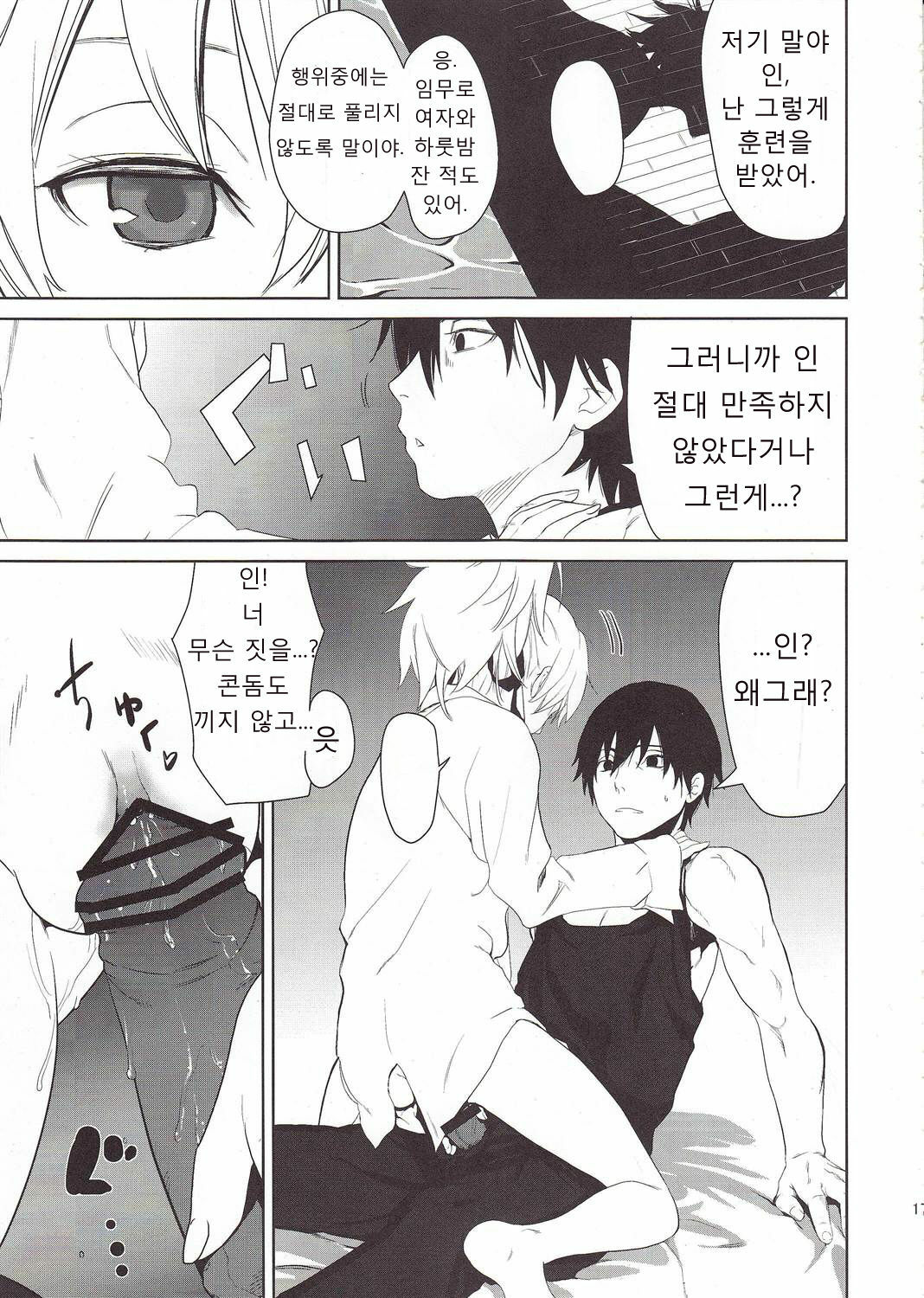 (SC47) [Ajisaidenden (Kawakami Rokkaku, Takanashi Rei)] CANON -LEARN AND SING- (Darker than Black: The Black Contractor) [Korean] [Team HA-NU] page 16 full