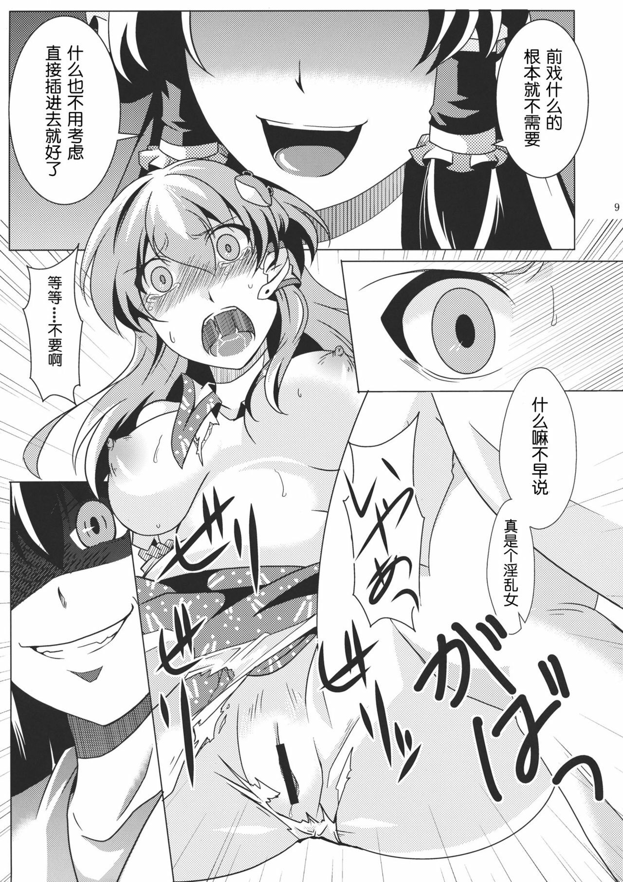 (C80) [Goshujinsama no Omochabako (hal)] Ochi Miko (Touhou Project) [Chinese] [wwy个人汉化] page 9 full