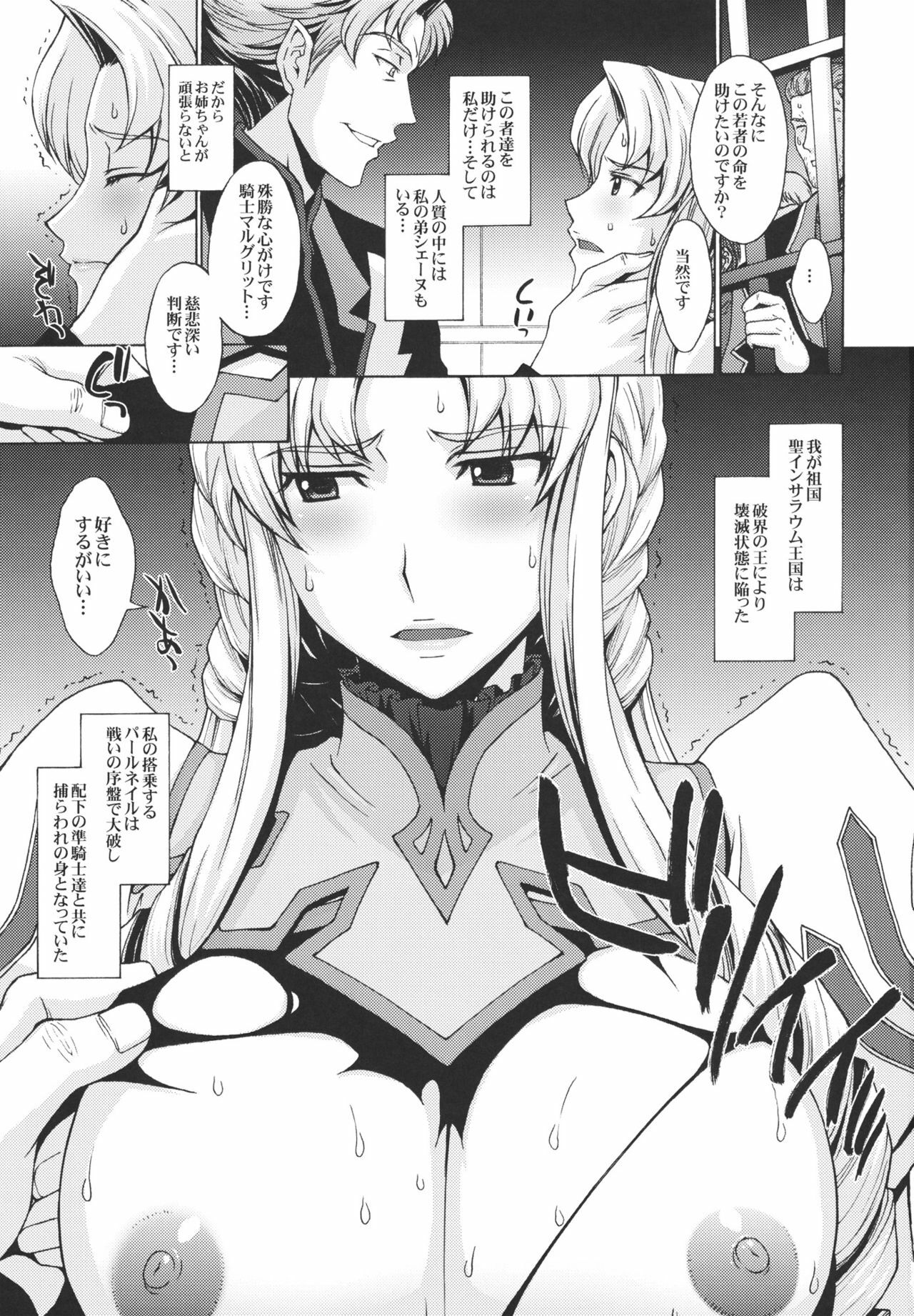 (C80) [Secret Society M (Kitahara Aki)] Anekishi no Shojo wa Hei-tachi no Mae de Chirasareta. (Super Robot Wars Z 2nd) page 2 full
