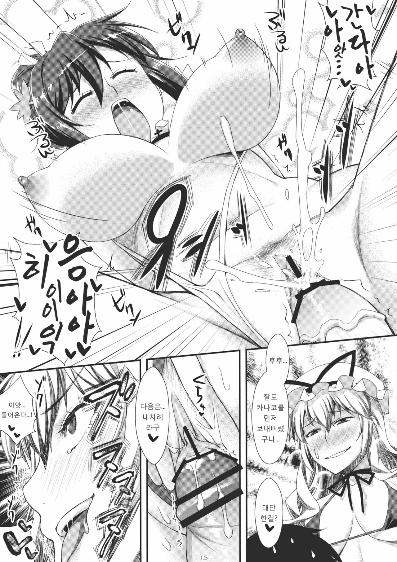 (C80) [angelphobia (Tomomimi Shimon)] Yasei no Chijo ga Arawareta! 2 (Touhou Project) [Korean] [Team Ouroboros] page 15 full