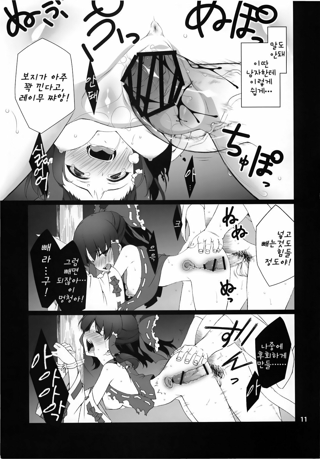 (C78) [TUKIBUTO (Hyouju Issei)] HI-Ana Miko (Touhou Project) [Korean] page 12 full