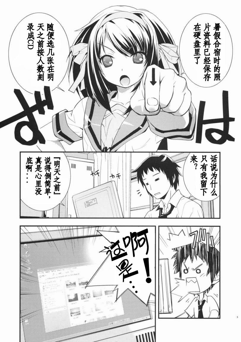 (C72) [Hapoi-Dokoro (Okazaki Takeshi)] Anomaly 0 (The Melancholy of Haruhi Suzumiya) [Chinese] [52H漫画组] page 4 full