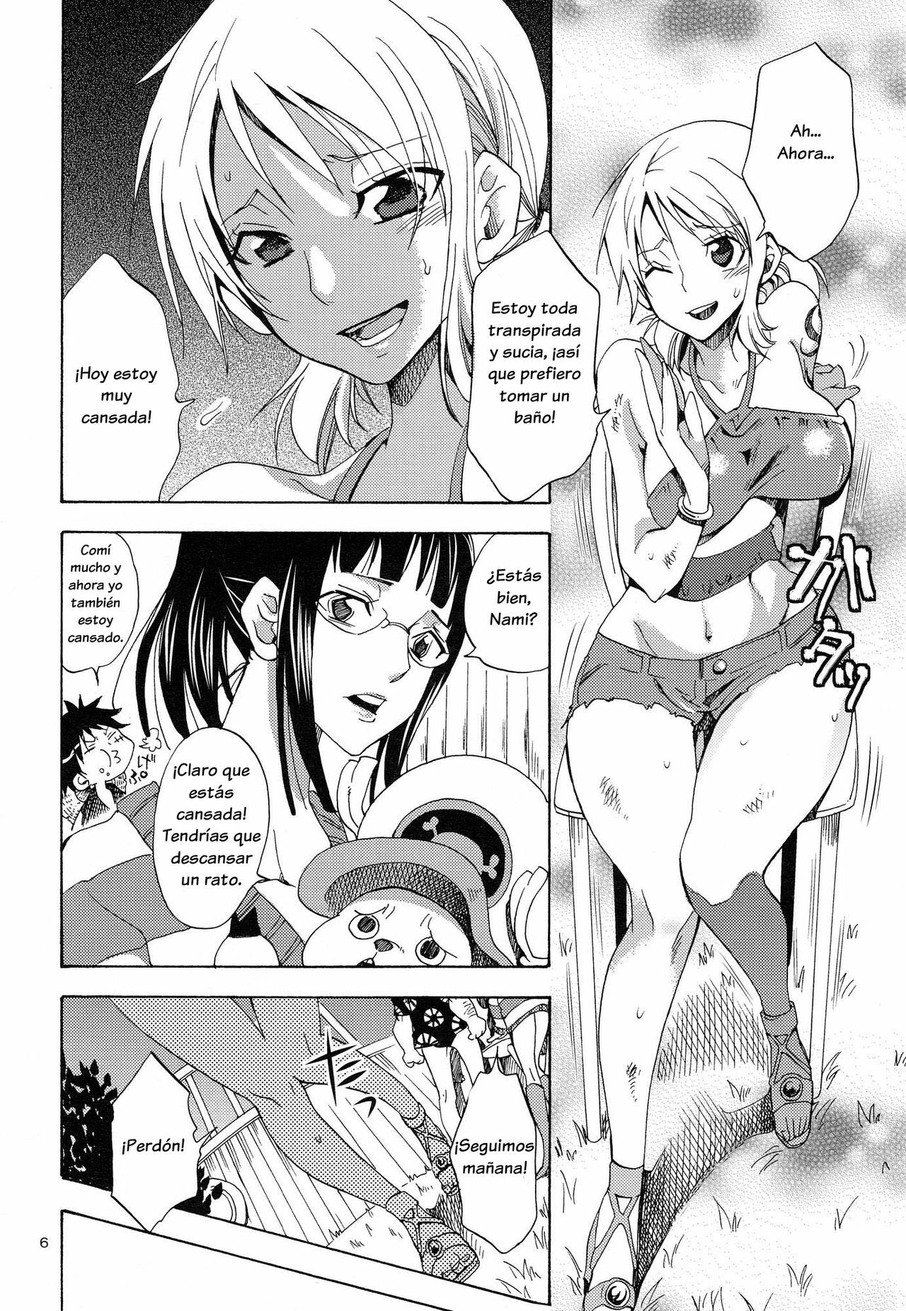 (SC48) [Kurione-sha (YU-RI)] EROTIC WORLD (One Piece) [Spanish] {El nido del Cóndor} page 5 full