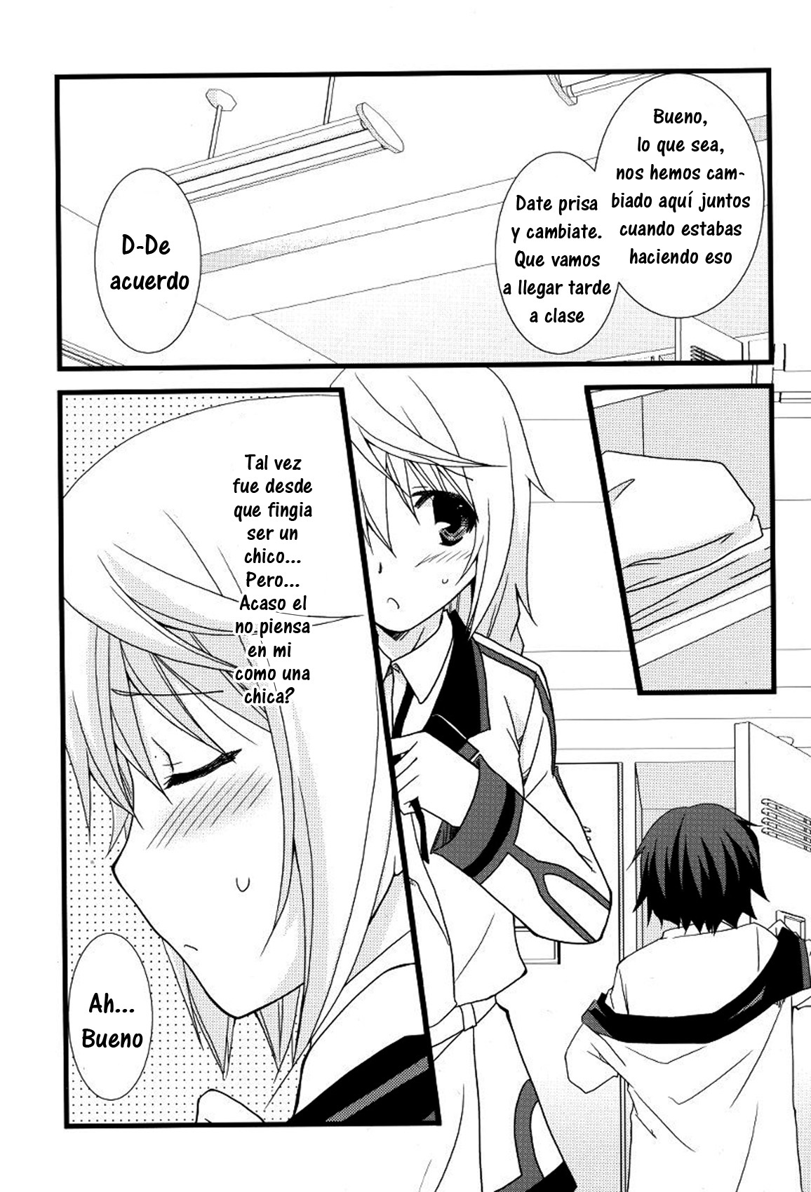 (C79) [CHAGASHI SAIBAN (Yamabuki Mook)] Kigae Chuuihou ! | Warning Changing Clothes! (Infinite Stratos) [Spanish] {Afrodhi-Subs} page 6 full