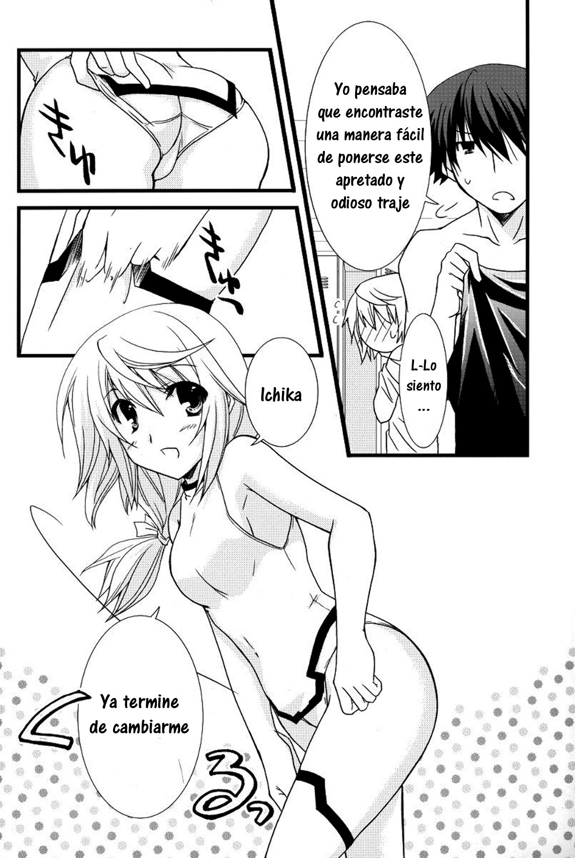 (C79) [CHAGASHI SAIBAN (Yamabuki Mook)] Kigae Chuuihou ! | Warning Changing Clothes! (Infinite Stratos) [Spanish] {Afrodhi-Subs} page 9 full