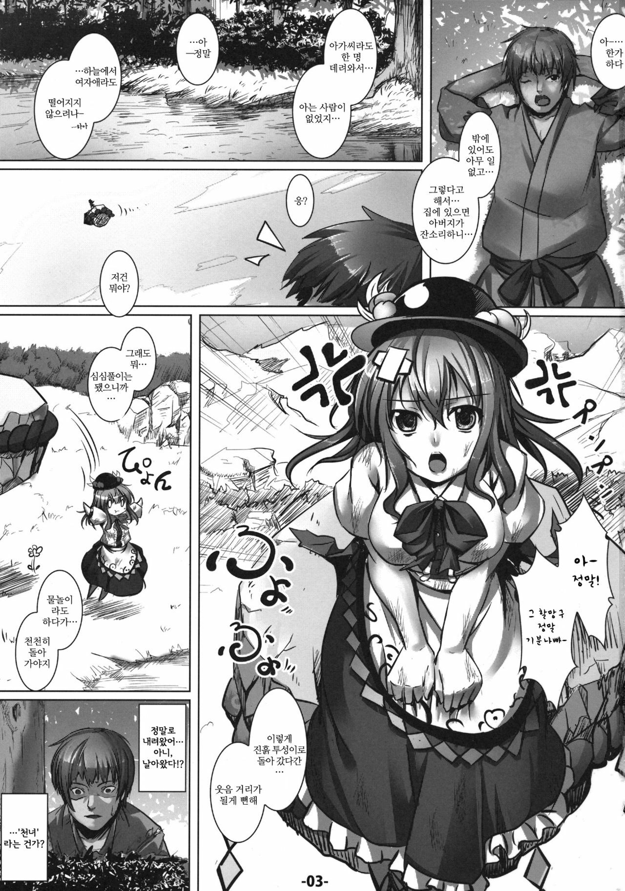 (C79) [Ikaring (Ajishio)] Tenshi no Nureta Hirusagari (Touhou Project) [Korean] page 3 full