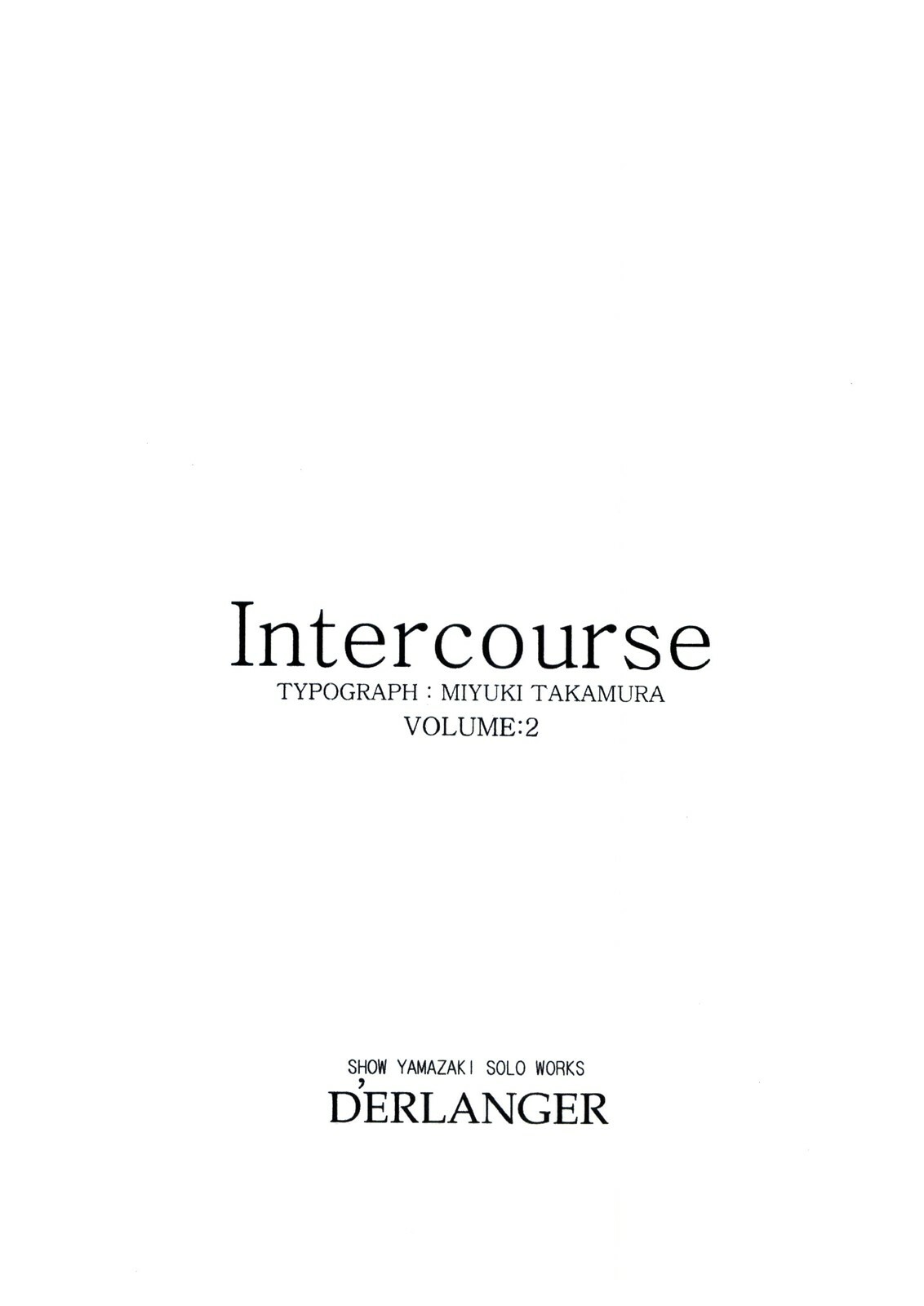 [D'ERLANGER (Yamazaki Show)] Intercourse VOLUME:2 page 3 full