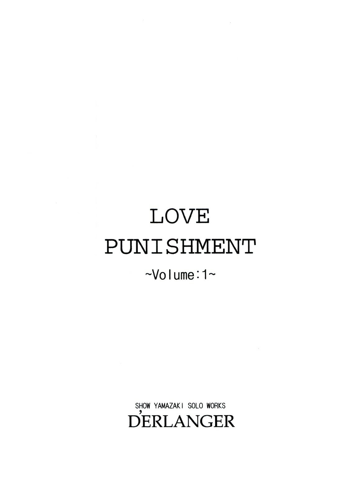 [D'ERLANGER (Yamazaki Show)] LOVE PUNISHMENT VOLUME:1 page 3 full