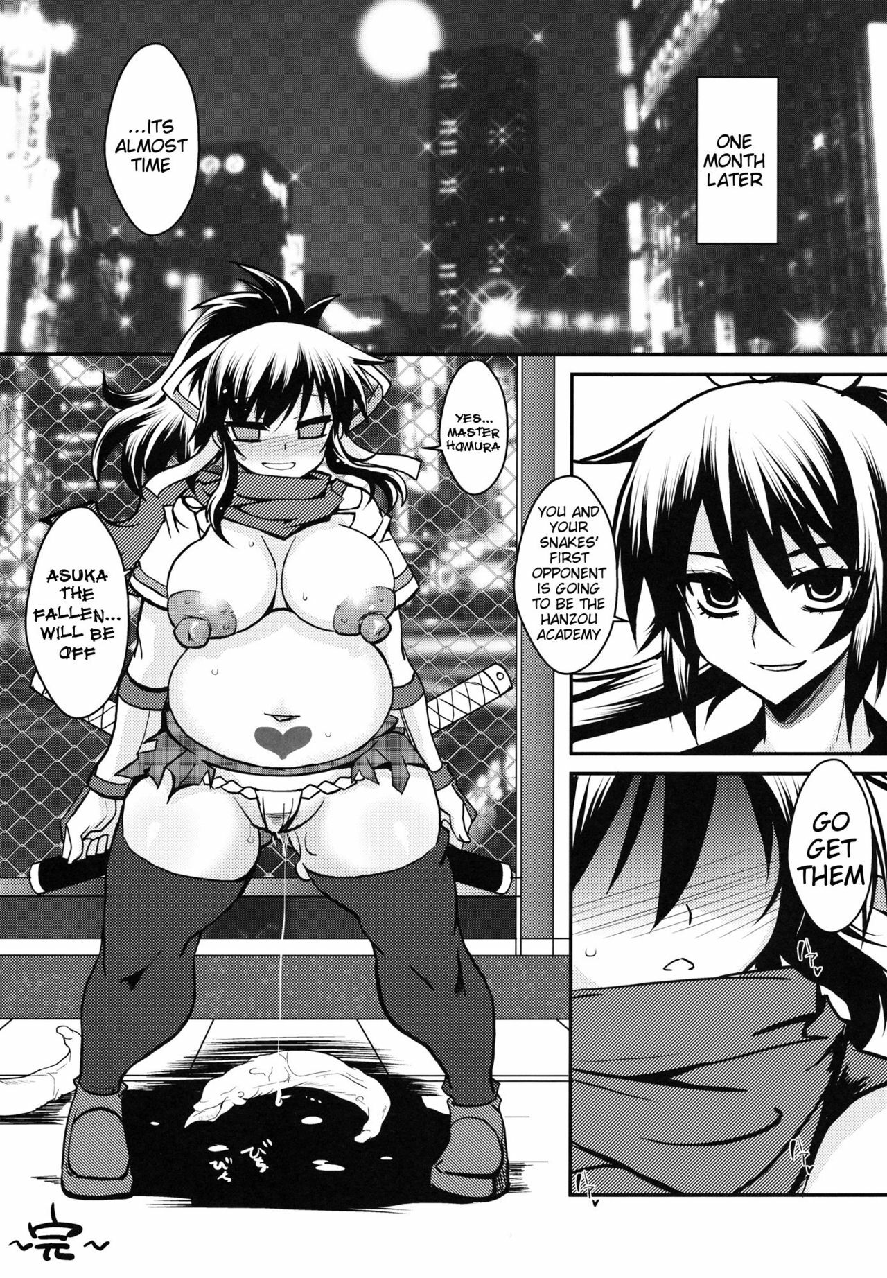 (C81) [YOMOTHUHIRASAKA (bbsacon)] Ochiru Hana Inyoku no Hebi | Falling Flower, Snake of Lust (Senran Kagura) [English] {doujin-moe.us} page 32 full