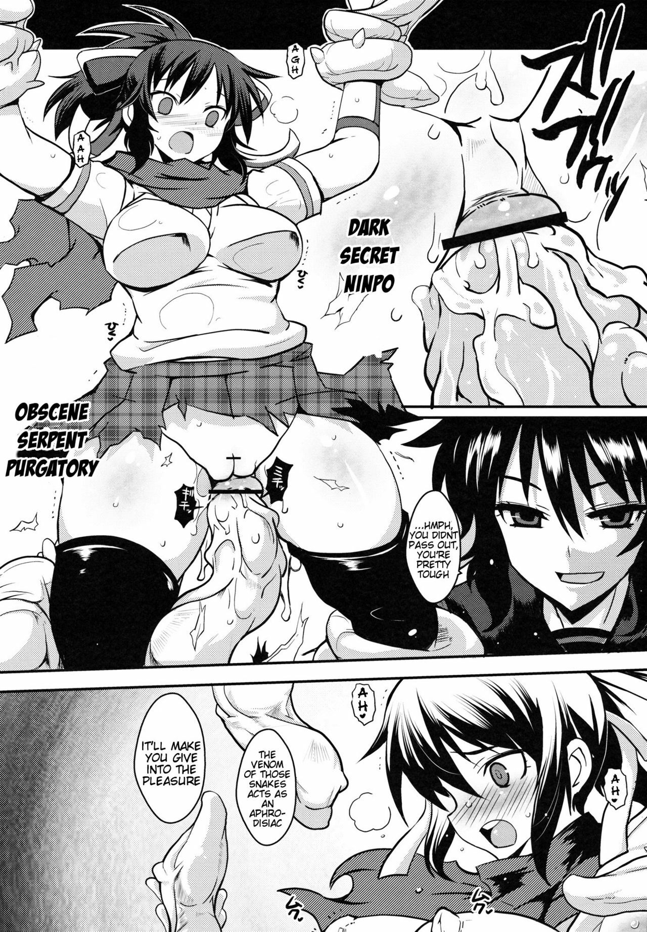 (C81) [YOMOTHUHIRASAKA (bbsacon)] Ochiru Hana Inyoku no Hebi | Falling Flower, Snake of Lust (Senran Kagura) [English] {doujin-moe.us} page 6 full