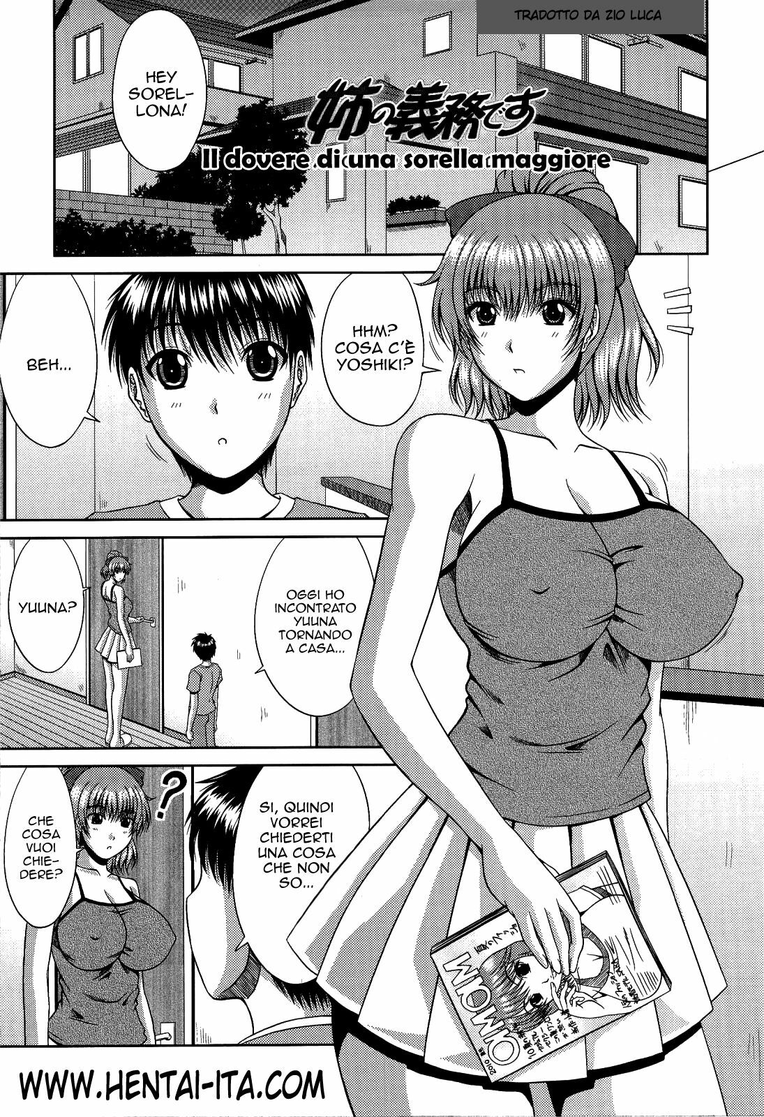 [Kai Hiroyuki] Manatsu no Hanazono ~Oba + Shimai Ohame H~ Ch. 10-11 | Il dovere di una sorella maggiore + Educazione obbligatoria [Italian] [Luca] page 1 full