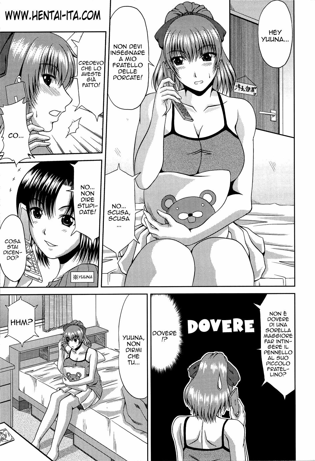 [Kai Hiroyuki] Manatsu no Hanazono ~Oba + Shimai Ohame H~ Ch. 10-11 | Il dovere di una sorella maggiore + Educazione obbligatoria [Italian] [Luca] page 3 full