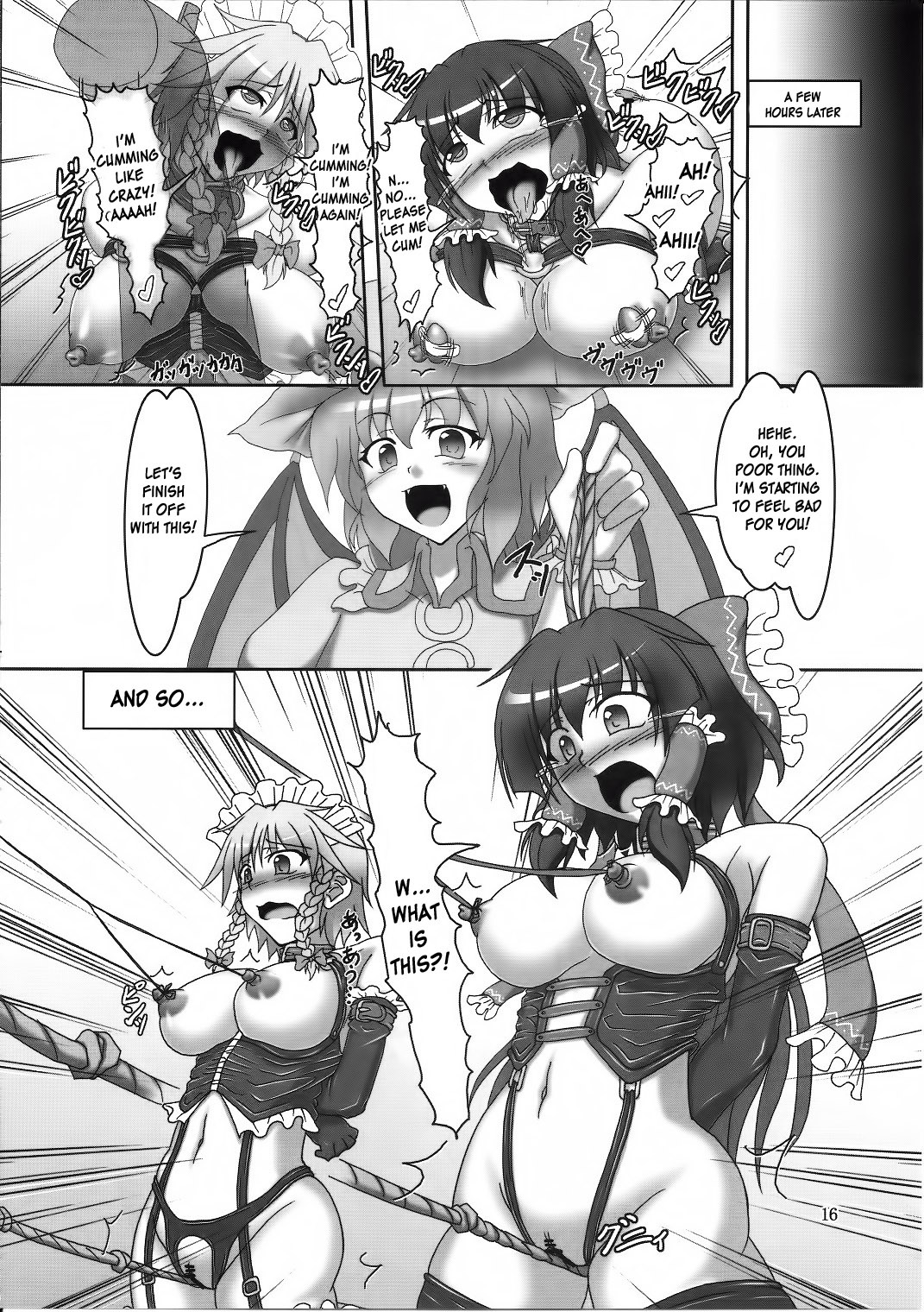 (C80) [Hikari no Tomoshibi (Kousoku)] Sakuya to Reimu no Bondage de ikou!! (Touhou Project) [English] page 15 full