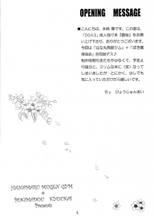 (C62) [HANAMARU MUGEN GYM (Hyoujun Mai) & POKIMADOU KYOUKAI (Minarai Pokimadoushi)] Kasumi Zakura (Dead or Alive) - page 3