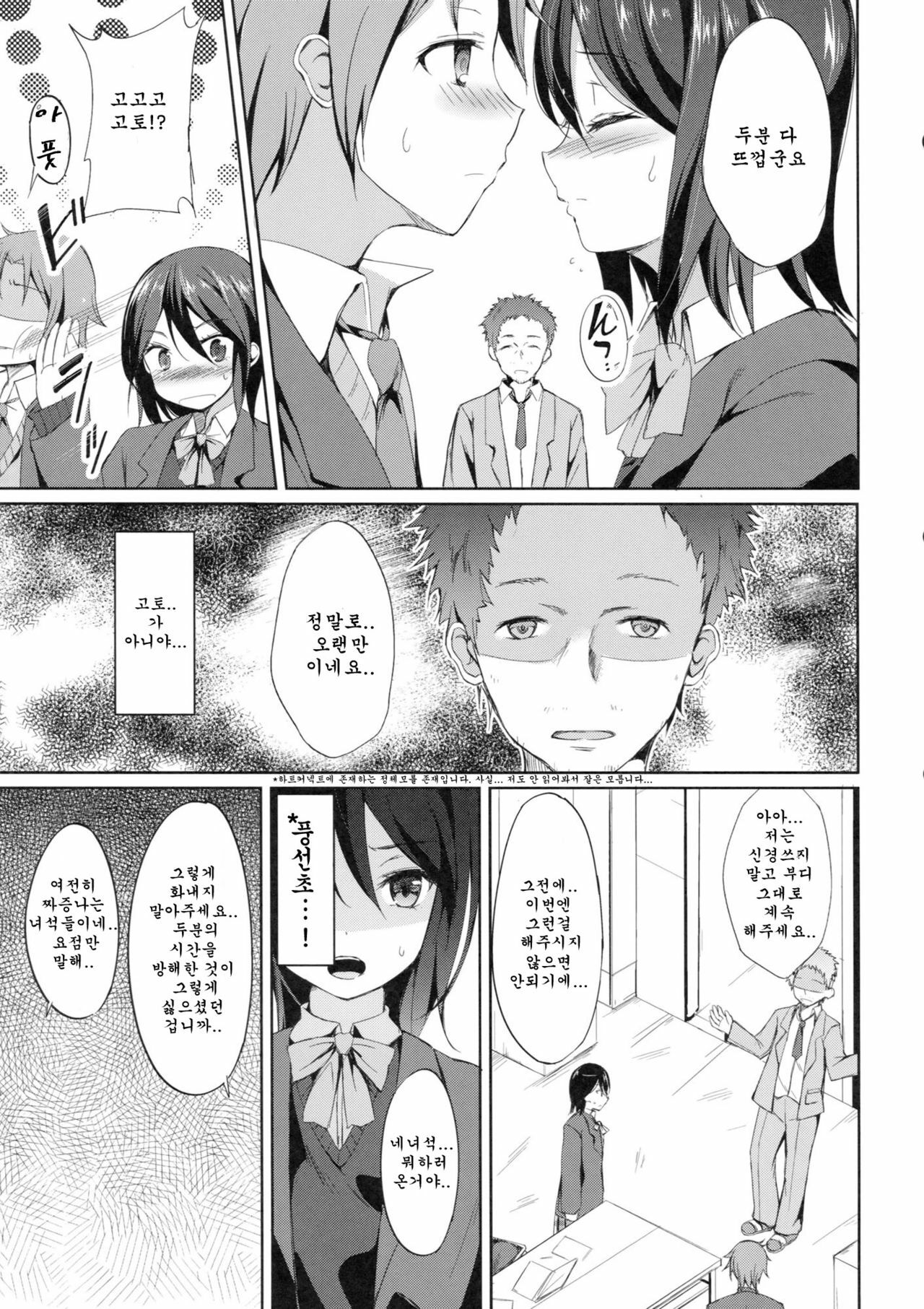 (C81) [Dream Halls! (Tsuzuri)] Tandeki Suru Kare to Kanojo (Kokoro Connect) [Korean] [Team Arcana] page 5 full