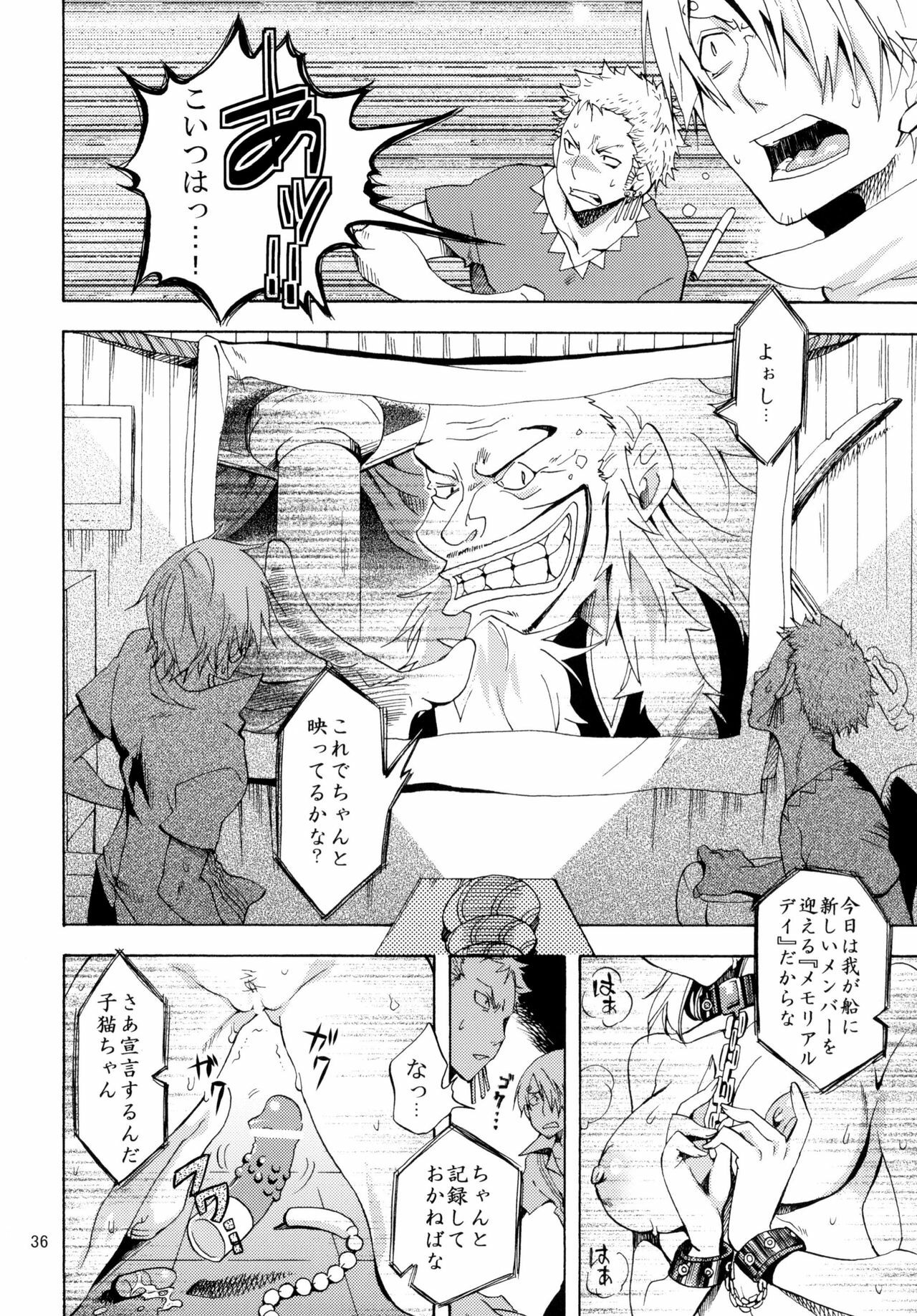 [Kurione-sha (YU-RI)] Yokujou Pirates ~Wanpi Soushuuhen~ (One Piece) [Digital] page 35 full
