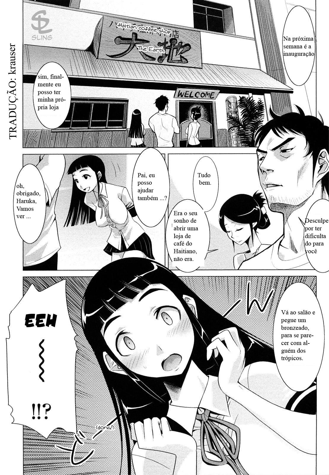 [Moritaka Takashi] Natsuiro Oppai Cafe | Summer-Tanned Breasts Cafe (Nakadashi Saretai) [Portuguese-BR] [krauser] page 1 full