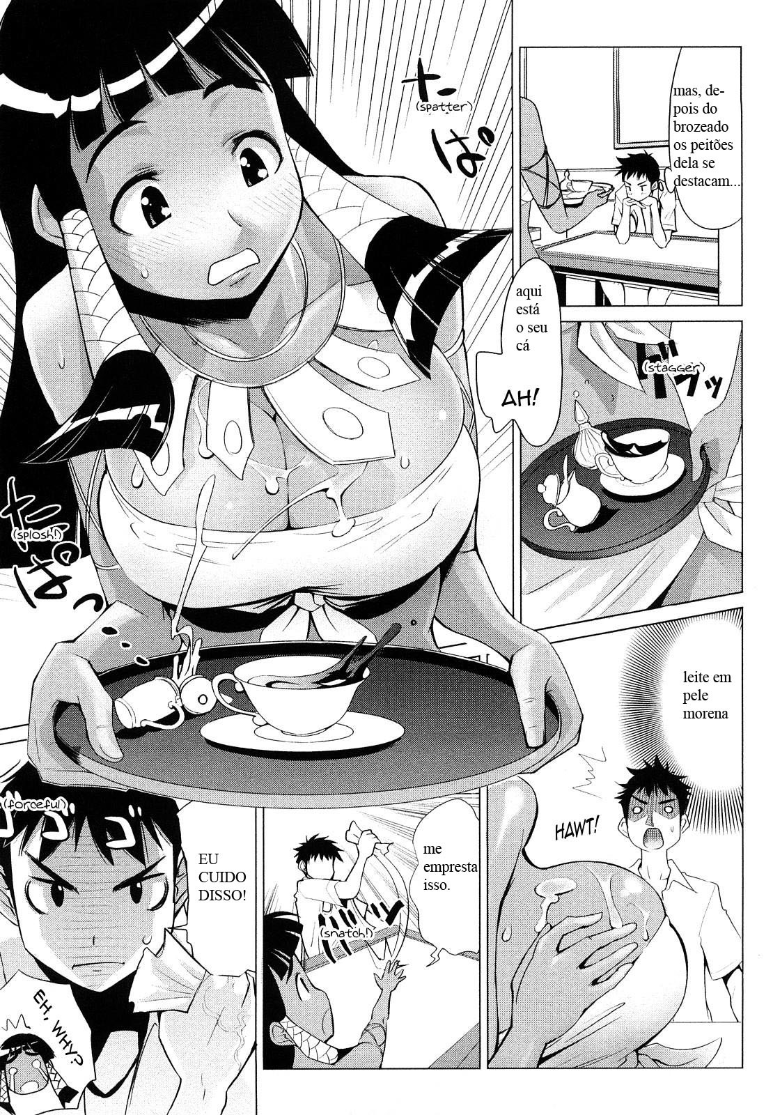 [Moritaka Takashi] Natsuiro Oppai Cafe | Summer-Tanned Breasts Cafe (Nakadashi Saretai) [Portuguese-BR] [krauser] page 5 full