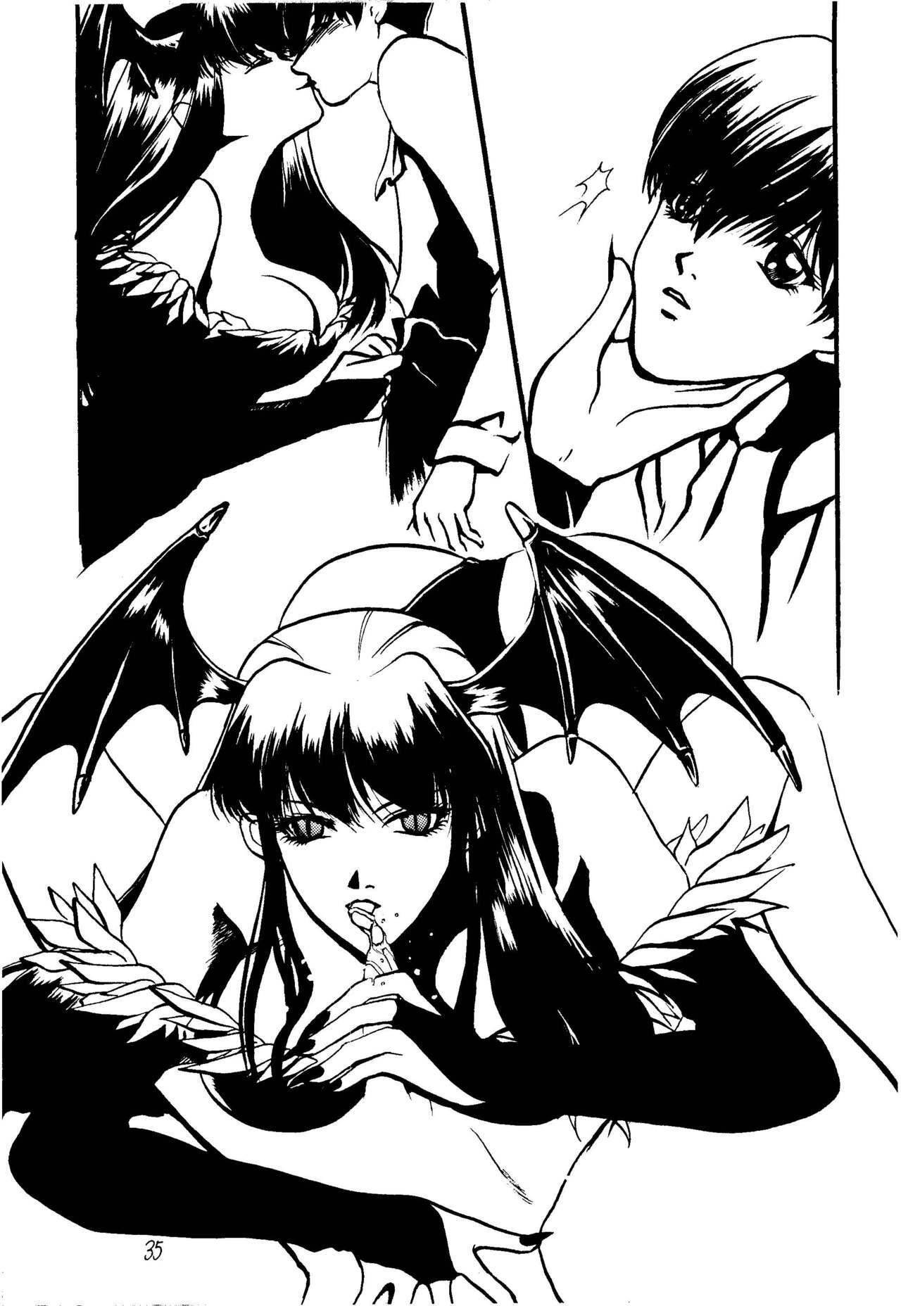 [Apostrophe S (Kudara Naizou, Hiryuu Takahiro, Otou Serina)] FIRE AND ICE (Darkstalkers) page 35 full