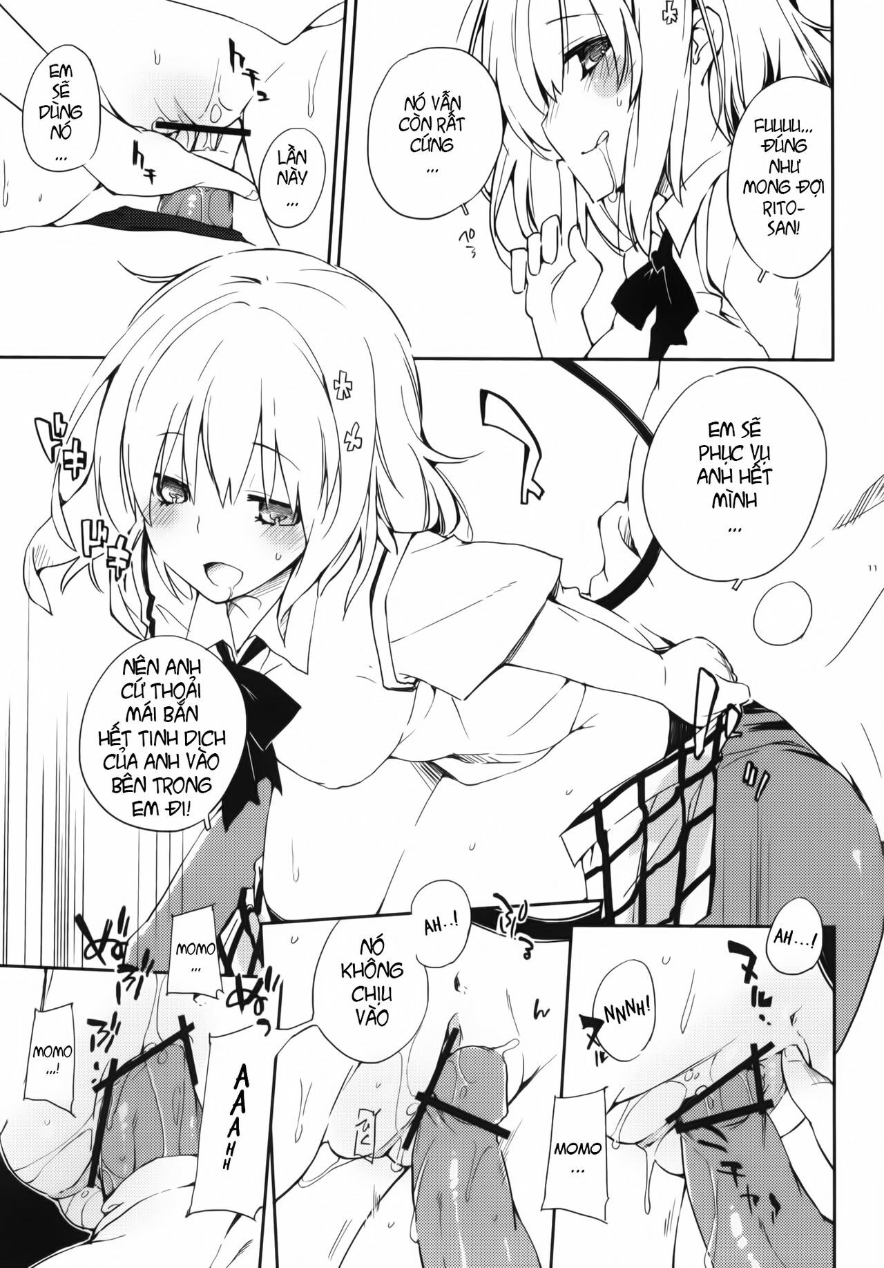 (C81) [Mono x Chro (Kokonoka)] Momo no Tennensui (To LOVE-Ru Darkness) [Vietnamese Tiếng Việt] page 10 full