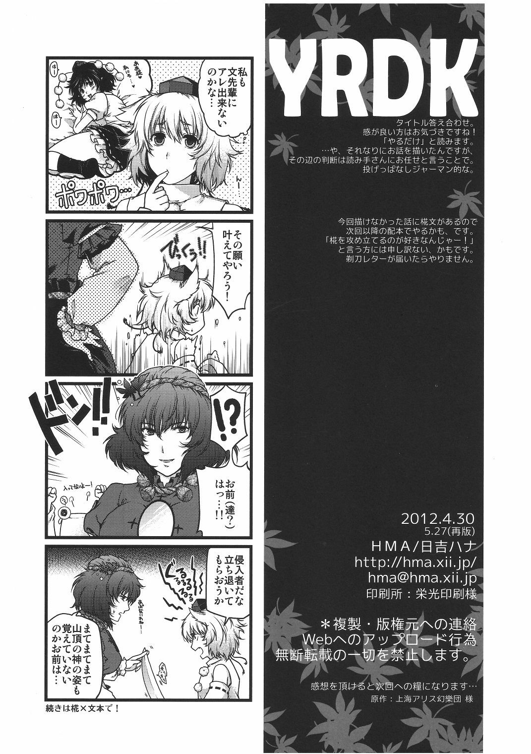 (COMIC1☆6) [HMA (Hiyoshi Hana)] YRDK (Touhou Project) page 17 full