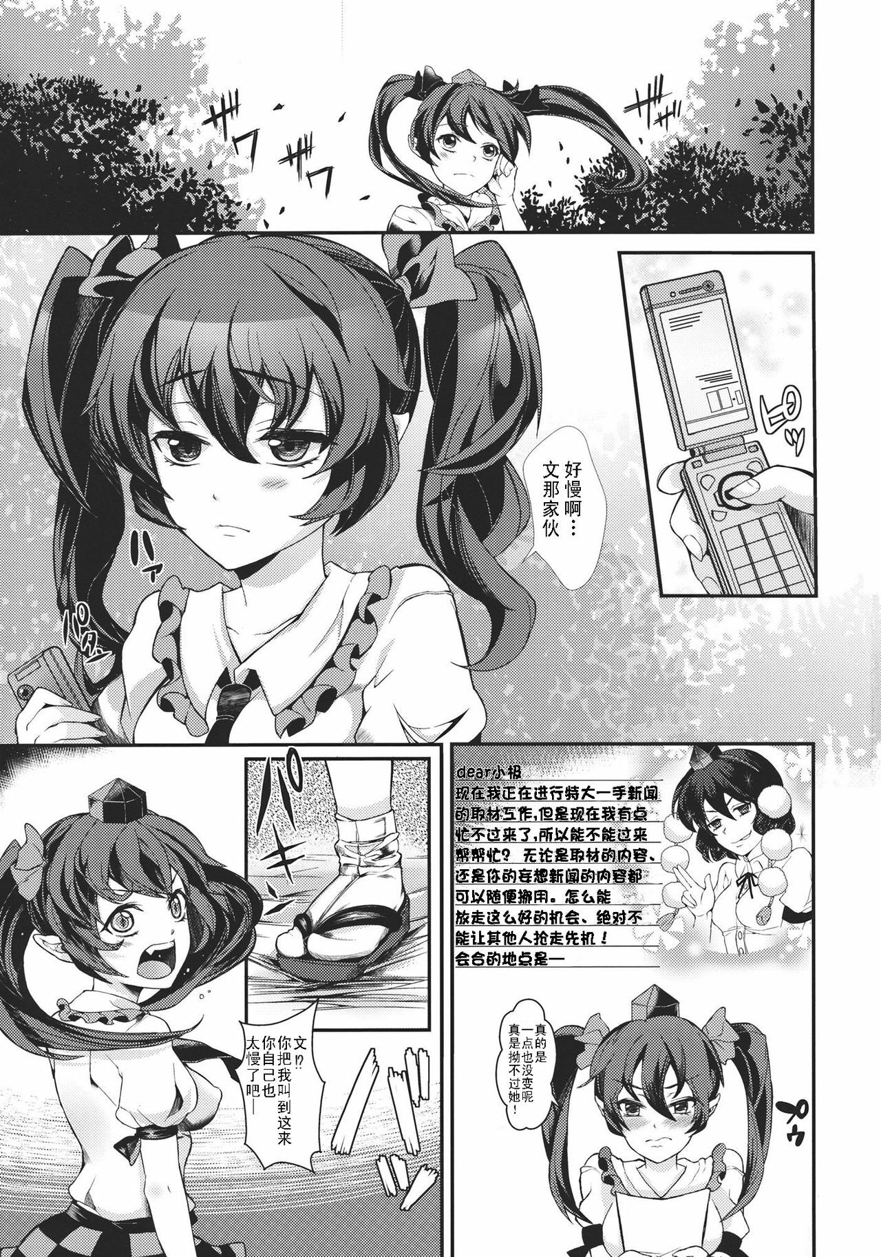 (C82) [Nipple Mokuba (Parabola)] Uwasa no Onna Kisha Gari (Touhou Project) [Chinese] [脸肿汉化组] page 4 full