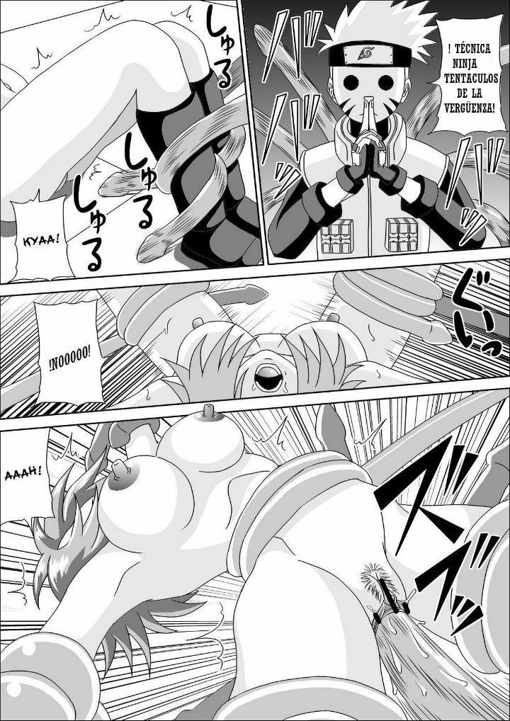 [Pyramid House (Muscleman)] Kunoichi Ryoujoku Tane Tsuki Shugyou | Vergüenza Kunoichi entrenamiento de Impregnación (Naruto) [Spanish] [NTINFS] page 19 full