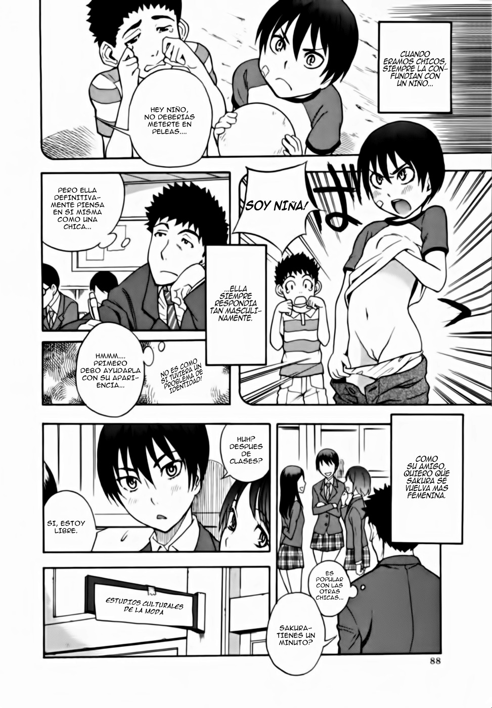 [Shiden Akira] Otokonoko ja Naishi!! | I'm Not a Boy!! (COMIC Masyo 2012-05) [Spanish] {Kakihara D.} page 2 full