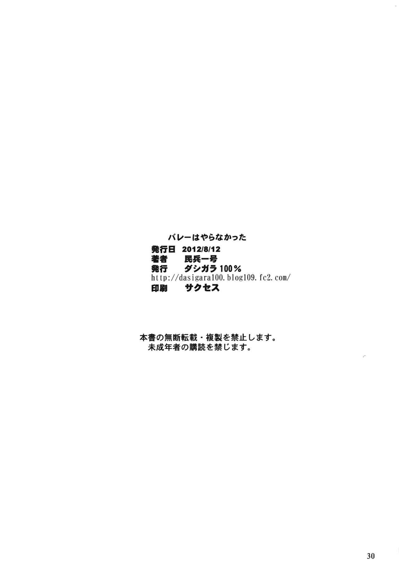 (C82) [Dashigara 100% (Minpei Ichigo)] Volley wa Yaranakatta (Dead or Alive) page 29 full